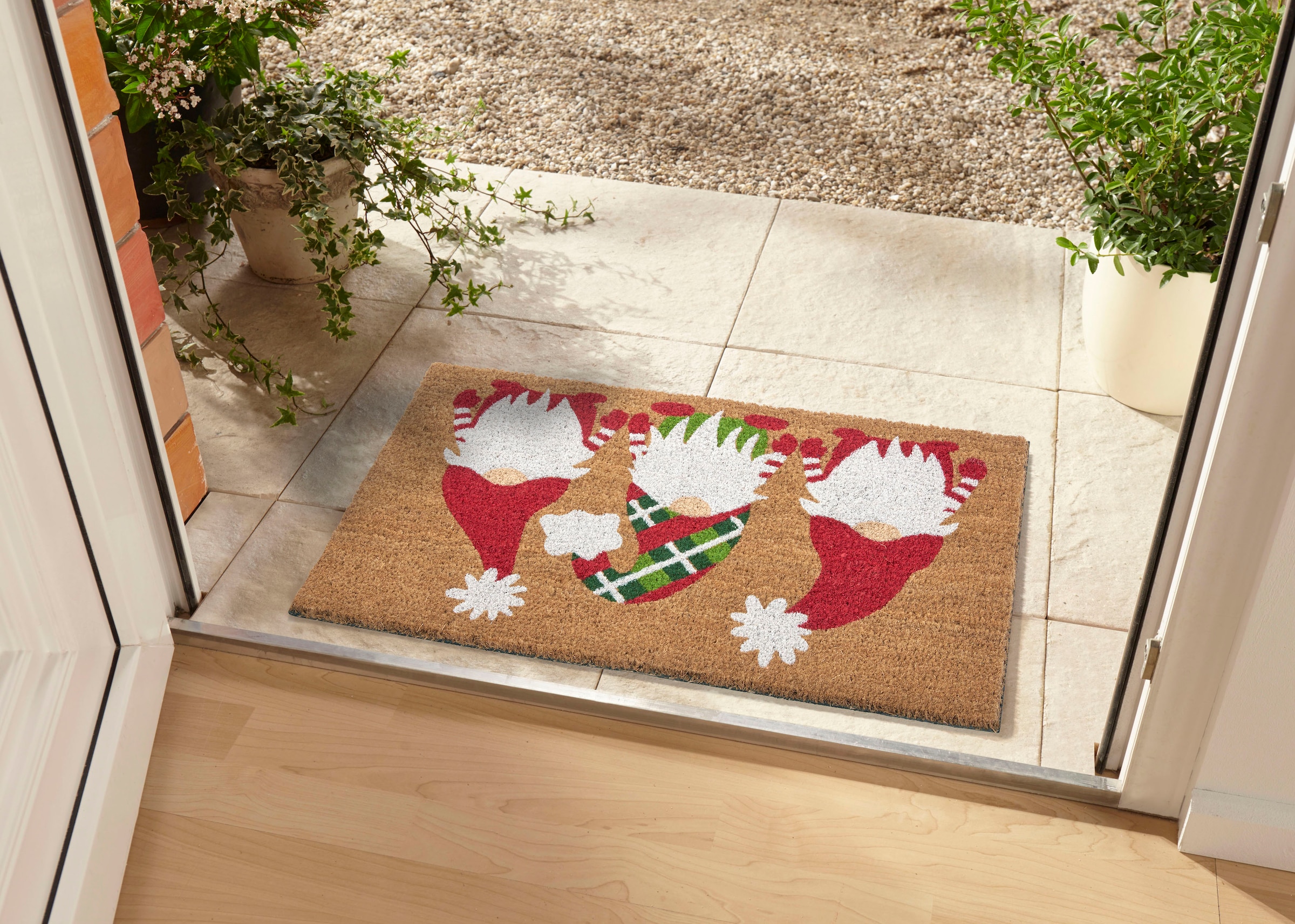 HANSE Home Fußmatte »Mix Mats Kokos Christmas Gnomes«, rechteckig, 15 mm Hö günstig online kaufen