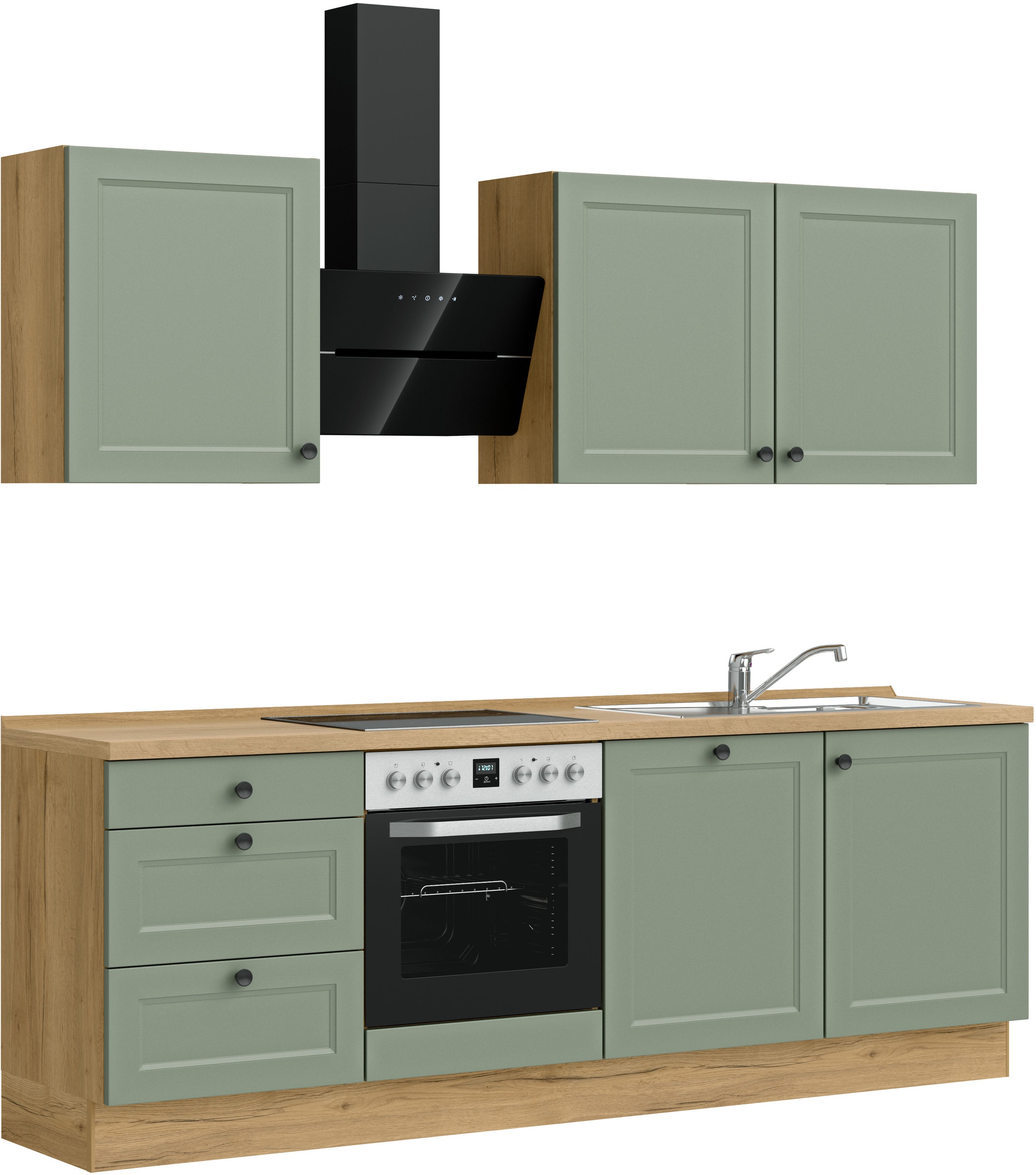 nobilia® Küchenzeile »"Cascada II"«, vormontiert, Breite 240 cm, Ausrichtung wählbar, wahlw. mit E-Geräten