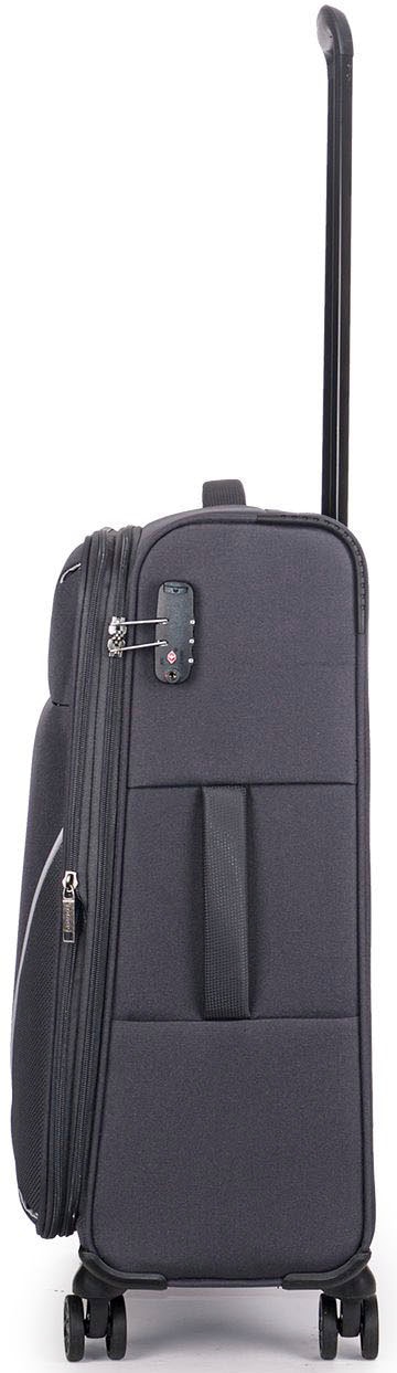 Stratic Weichgepäck-Trolley »Strong M, anthracite«, 4 Rollen, Reisekoffer großer Koffer Aufgabegepäck TSA-Schloss