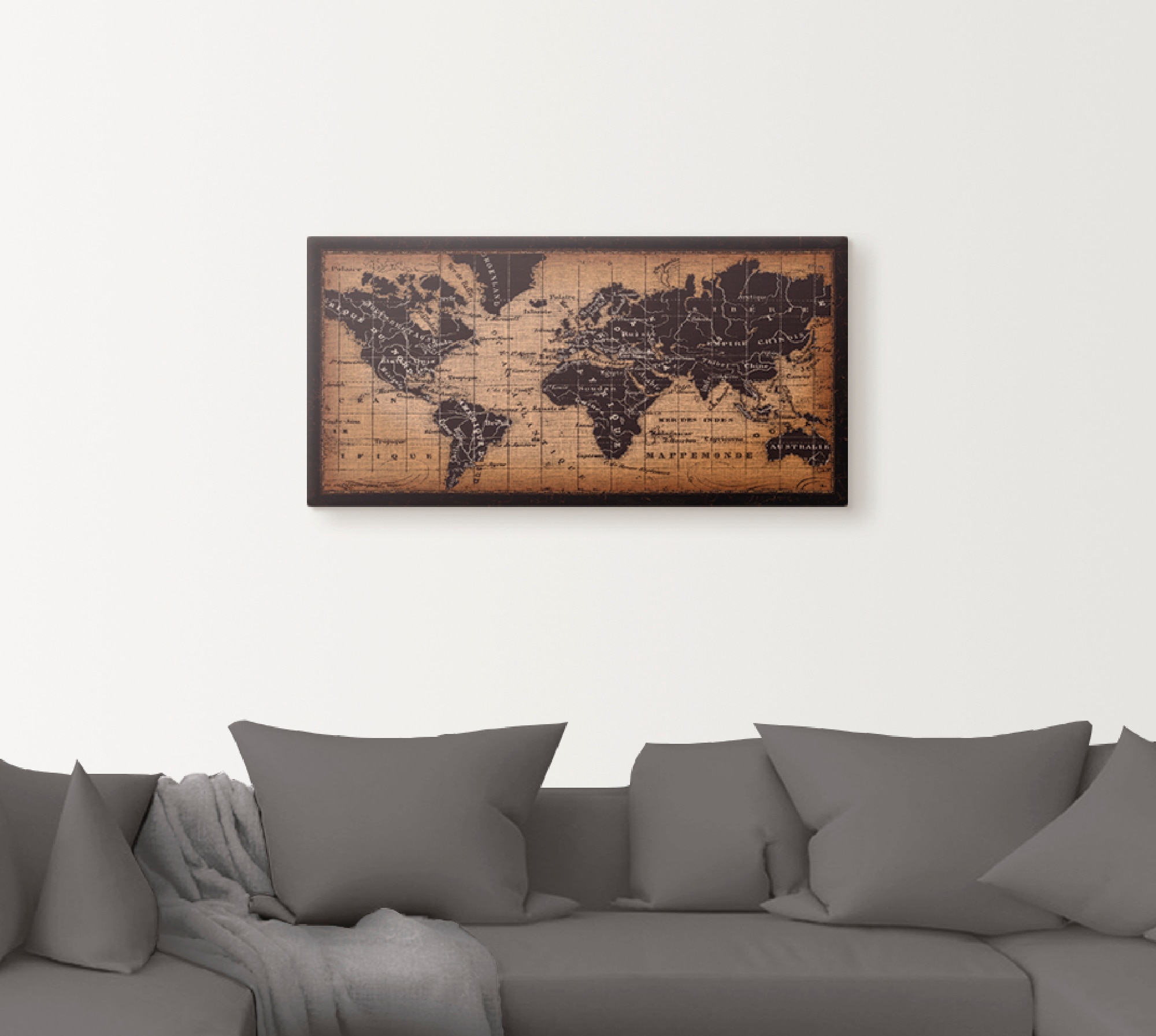 Artland Wandbild »Alte Weltkarte«, Landkarten, (1 St.), als Leinwandbild, Poster, Wandaufkleber in verschied. Größen