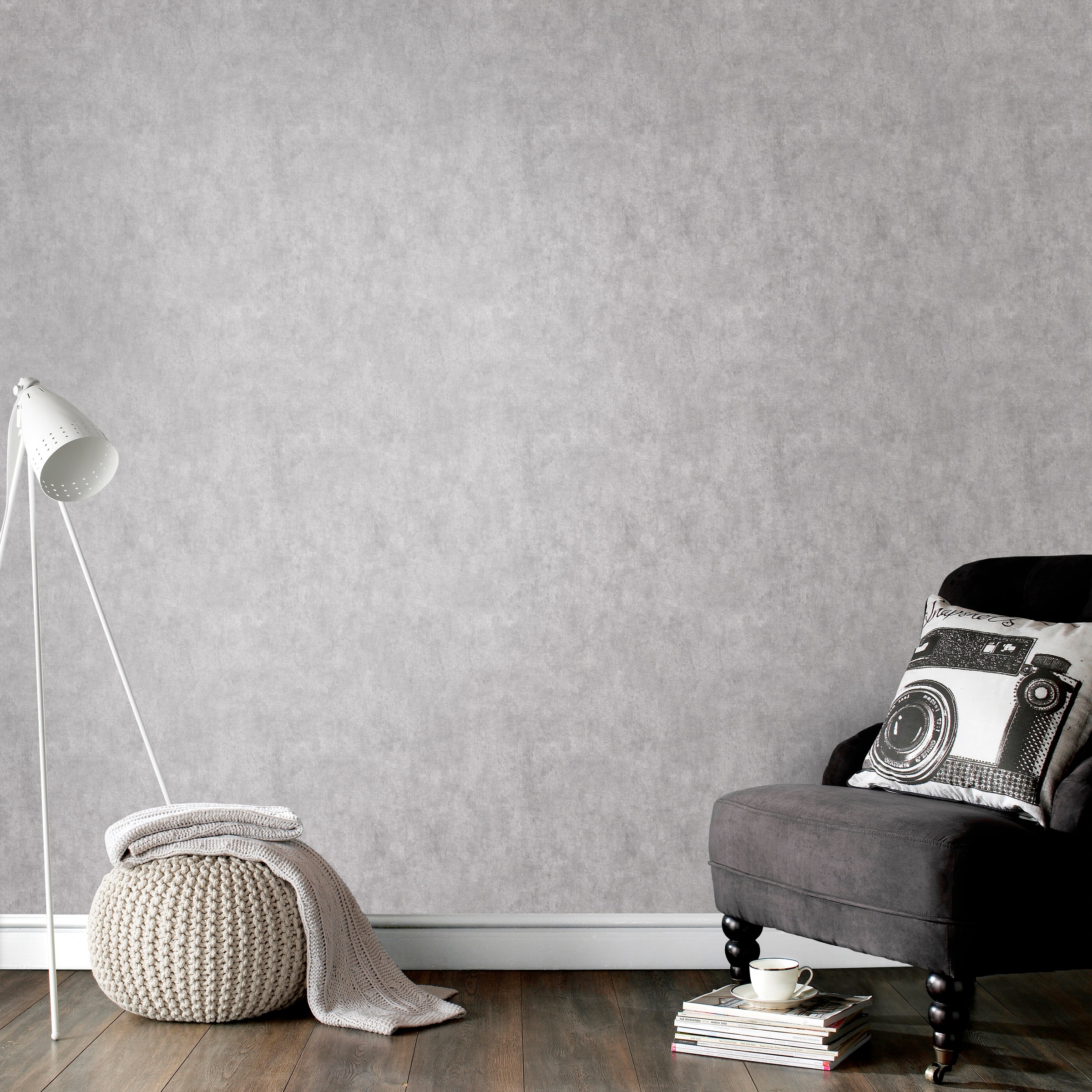 Superfresco Easy Vliestapete »Beton Uni« Steinoptik glatt Grau - 10m x 52 cm