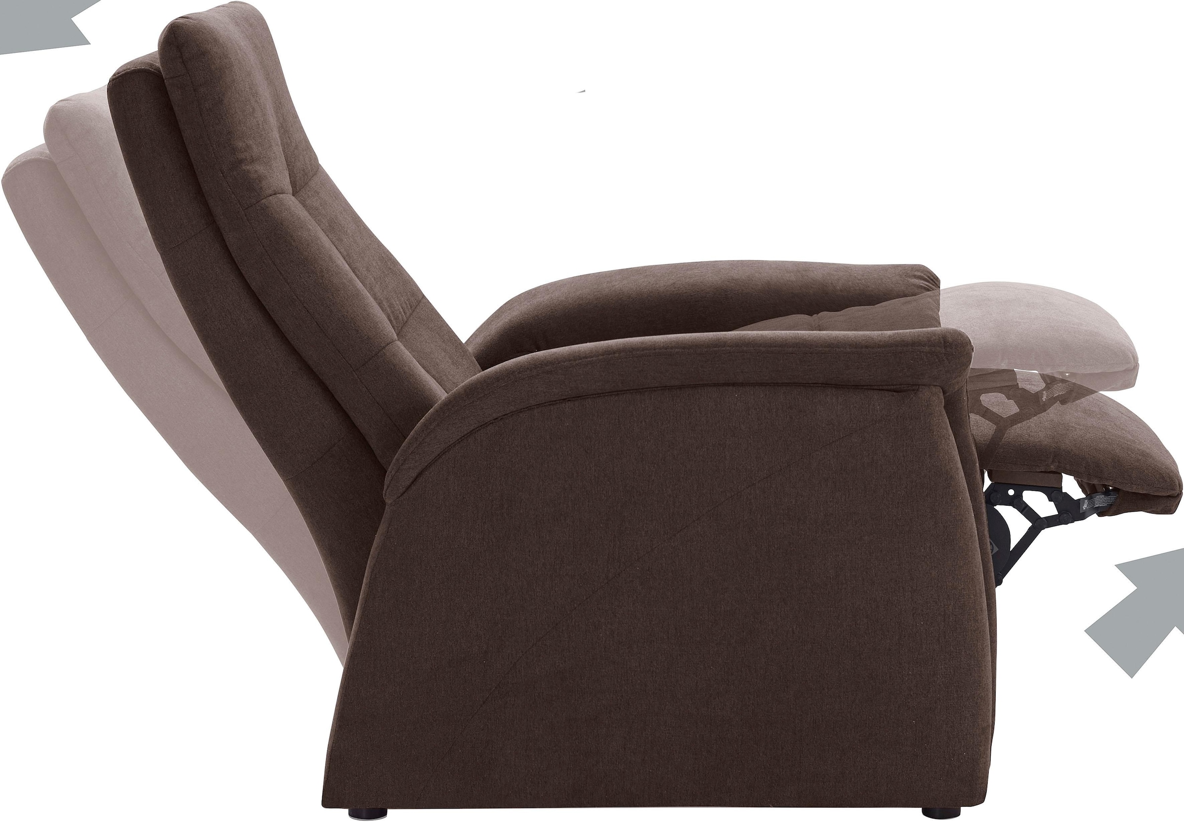 exxpo - sofa fashion Sessel »Tivoli, Hochlehnsessel, Relaxsessel, Kinosessel, bequem«, (Set), mit Relaxfunktion, schmale Armlehnen