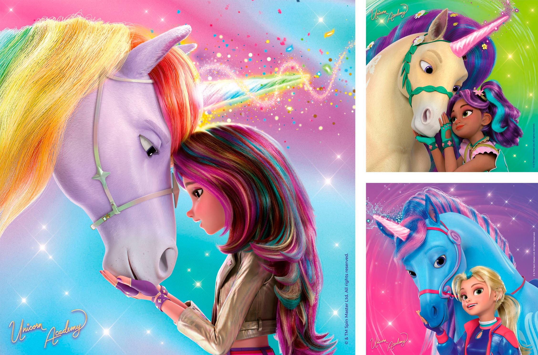 Ravensburger Puzzle »Unicorn Academy, Magie und Freundschaft«, 3x49 Teile; Made in Europe