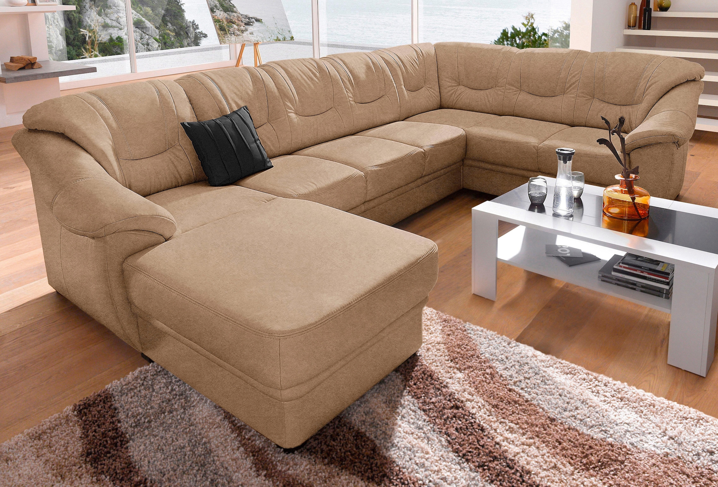 sit&more Wohnlandschaft »Savona U-Form, B: 320 cm« optional Bettfunktion, F günstig online kaufen