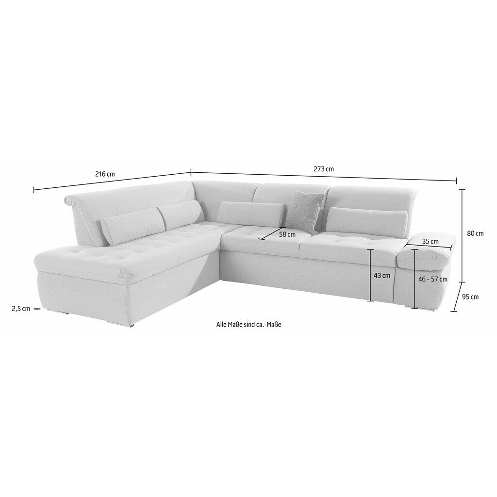 DOMO collection Ecksofa »Aldo L-Form«