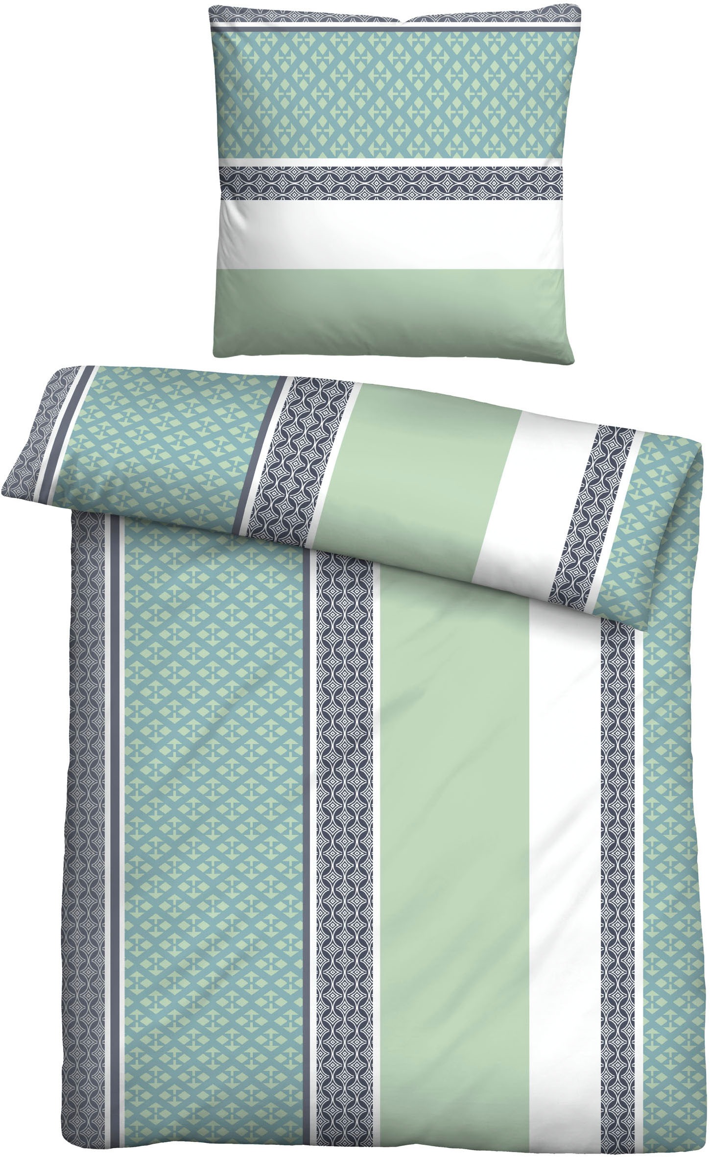 CASTELL - MARKENBETTWÄSCHE Bettwäsche »0380839« 2 Stk. tlg. Nicki, kuschelig + flauschig, temperaturausgleichend, bügelfrei, RV taubenblau...