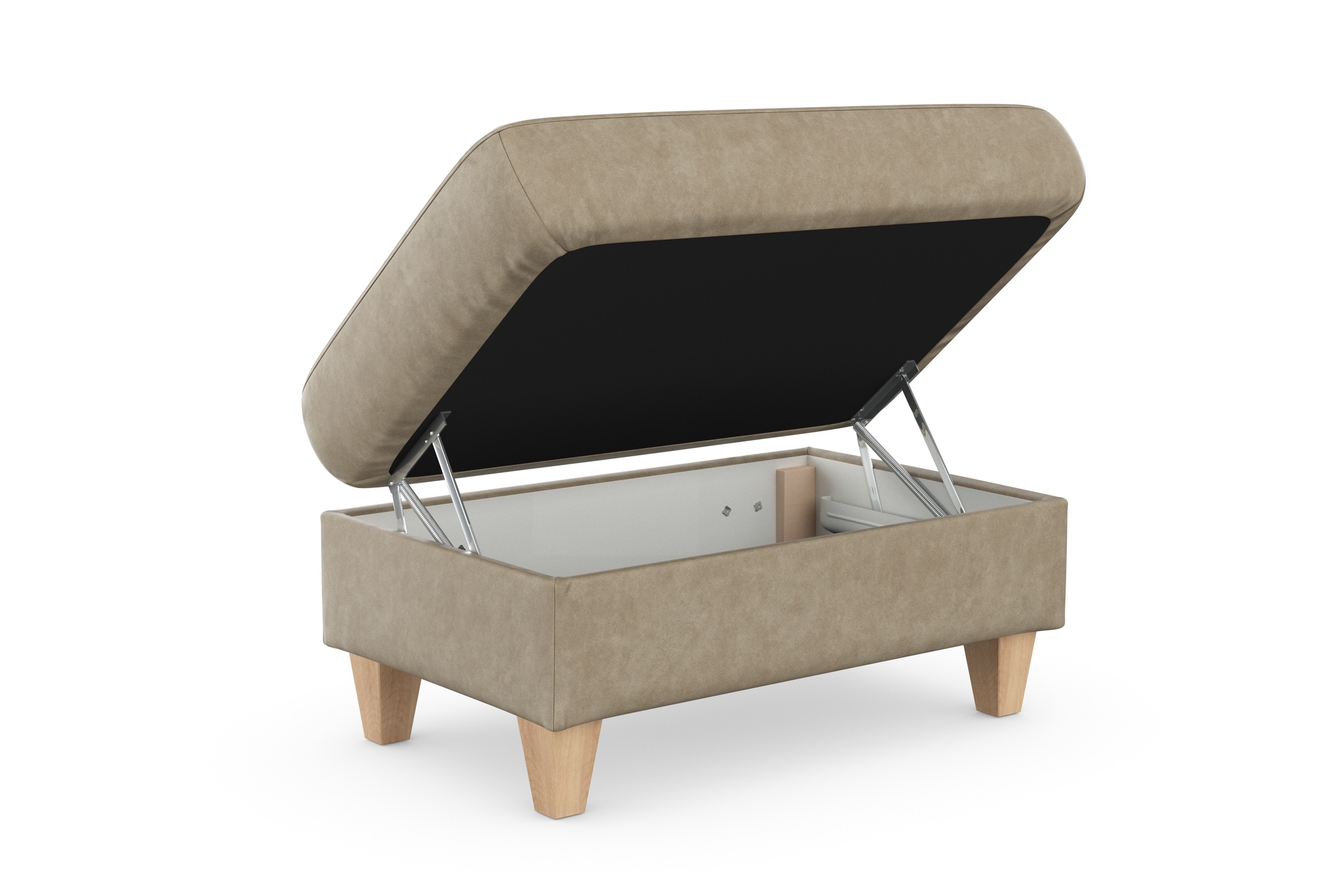 sit&more Stauraumhocker »Farö«, mit Stauraum und Federkern und naturfarbenen Füßen