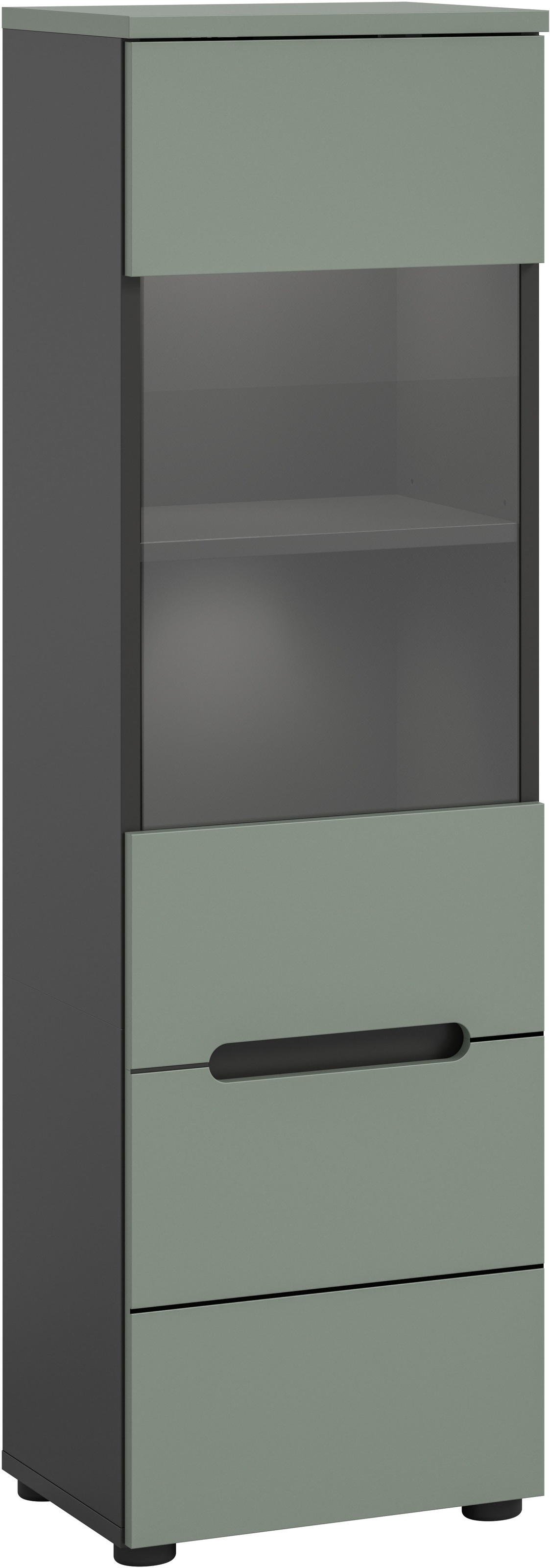 INOSIGN Vitrine »REHAT, TOPSELLER!, Höhe: 125 cm, 1 Glastür, 1 Böden, 3 Fächer«, (1 St.), Vitrinenschrank, Schrank, Glasvitrine, Wohnzimmervitrine