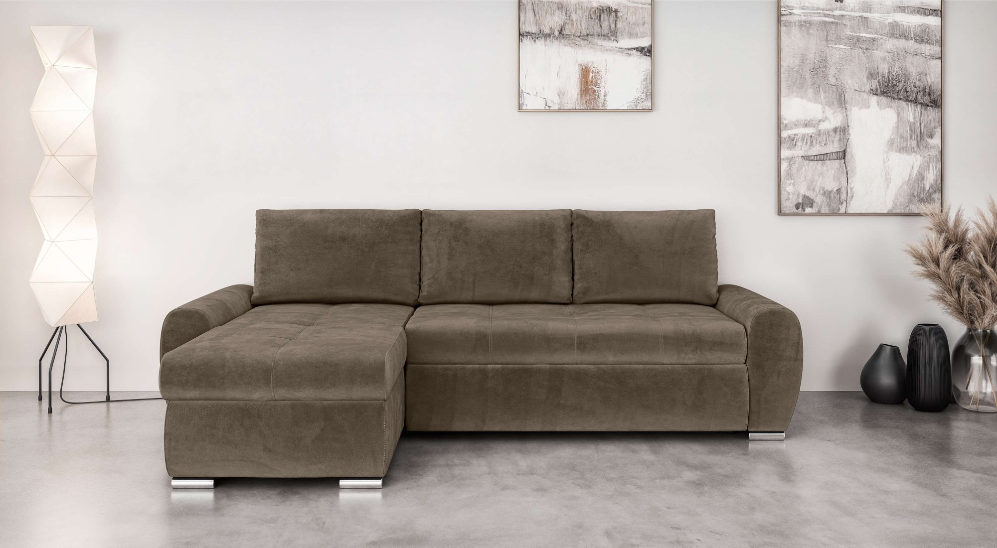 Home affaire Ecksofa »HAVERHILL Schlafsofa mit Bettkasten, Maße B/H/T: 237/ günstig online kaufen