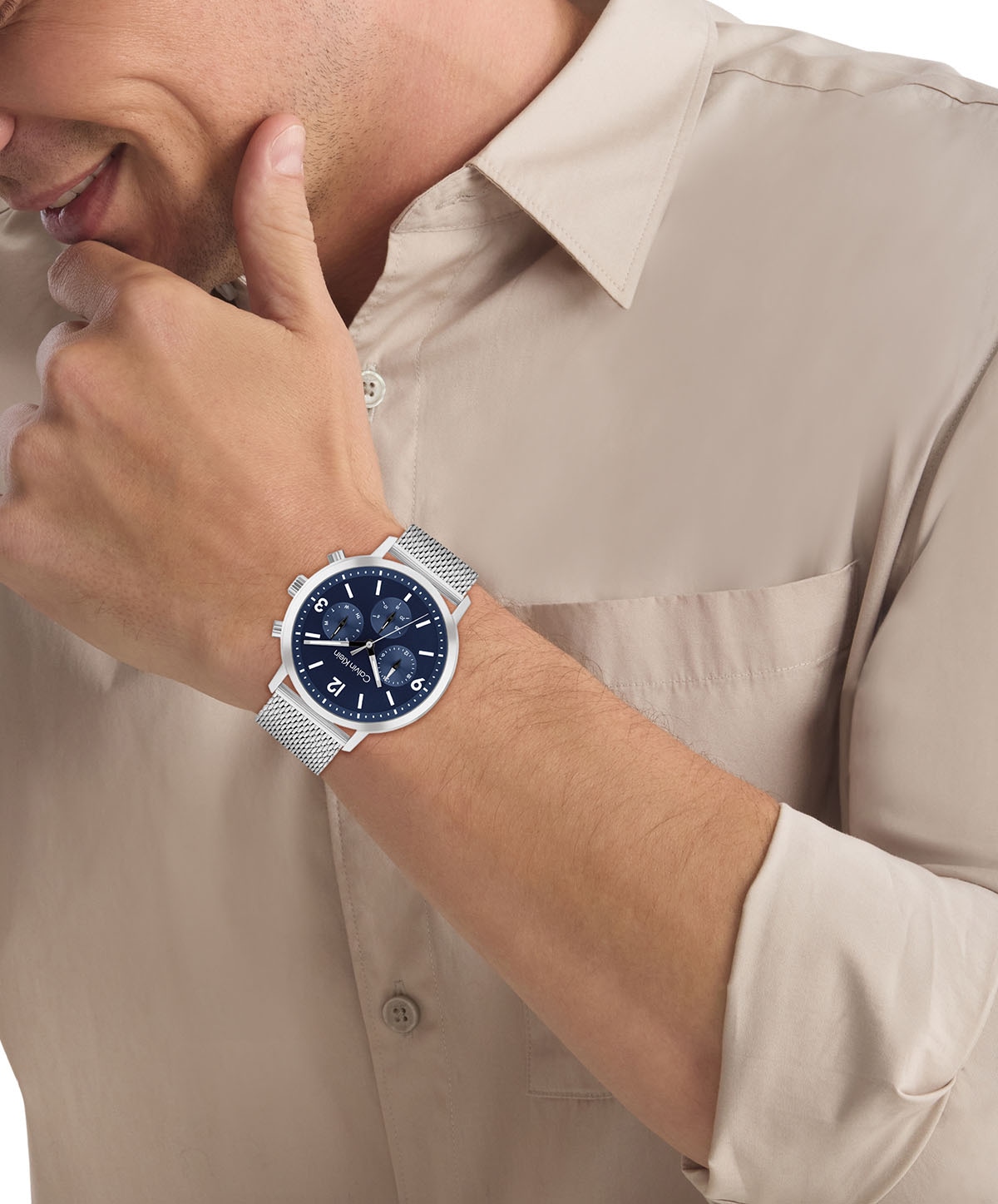 Calvin Klein Multifunktionsuhr »GAUGE«, Quarzuhr, Armbanduhr, Herrenuhr, Datum, Edelstahlarmband