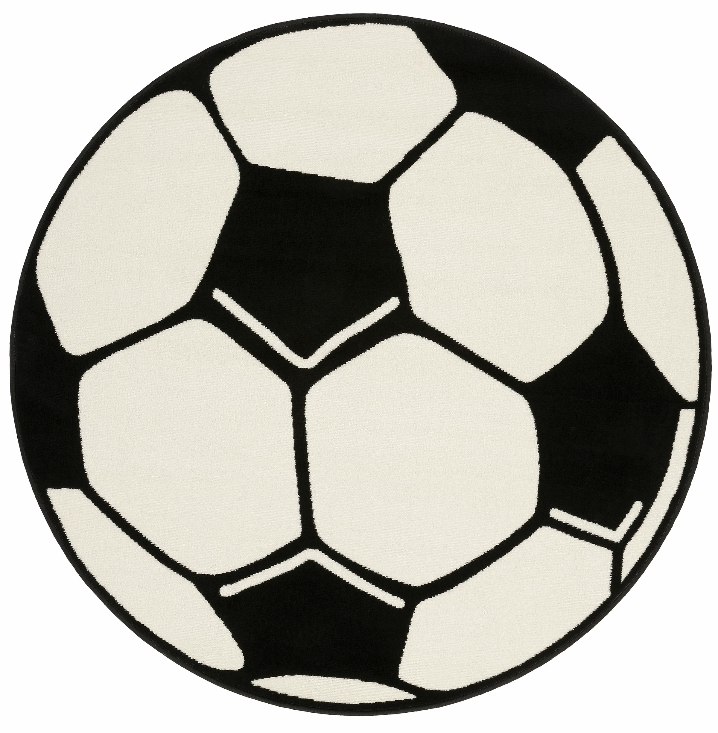 HANSE Home Kinderteppich »Fußball«, rund, 10 mm Höhe, Kinder-Teppich, Rutschfest, Kurzflor, Fussball, Kinderzimmer, Spiel