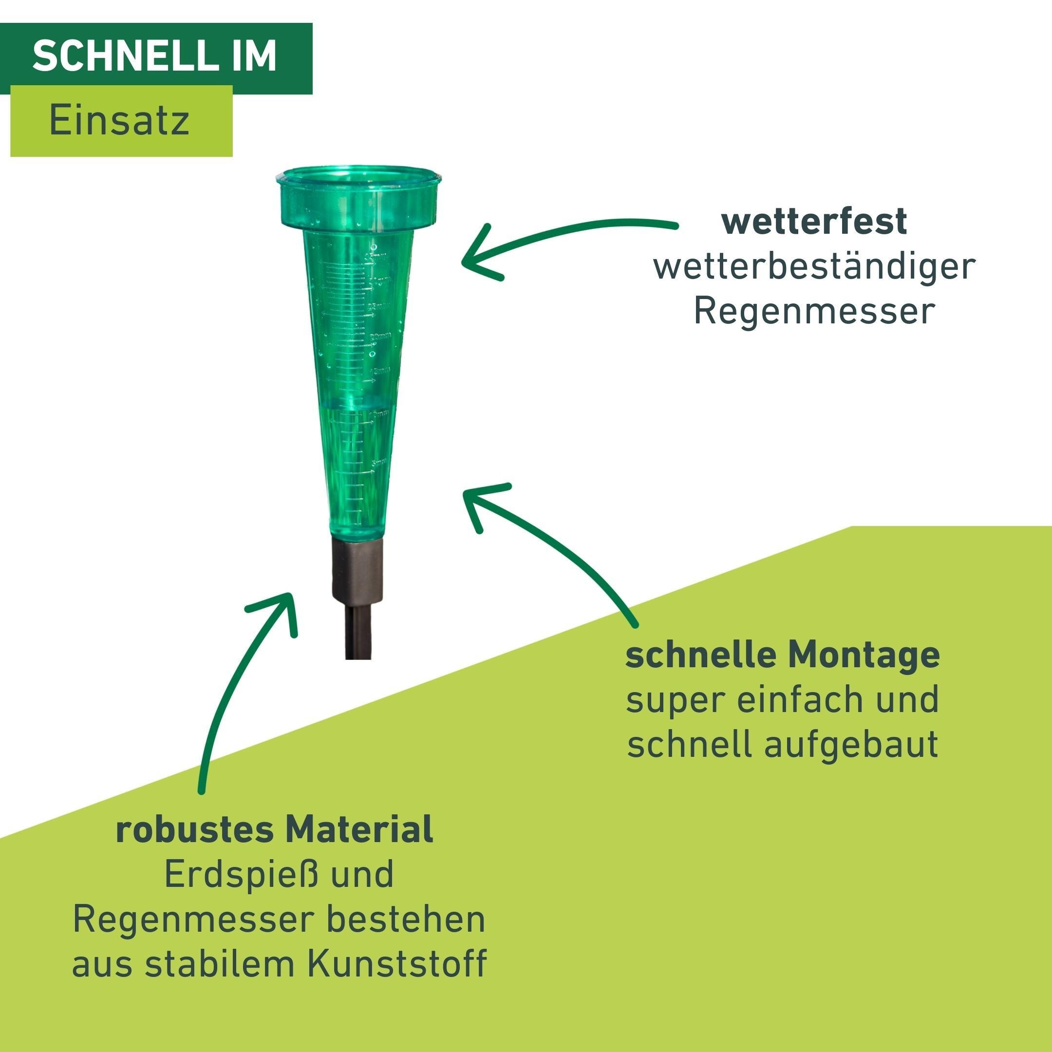 Windhager Regenmesser »mit Erdspieß, Niederschlagsmesser« () für Rasenaussaat, Blumen- oder Gemüsebeet, 22 cm, grün