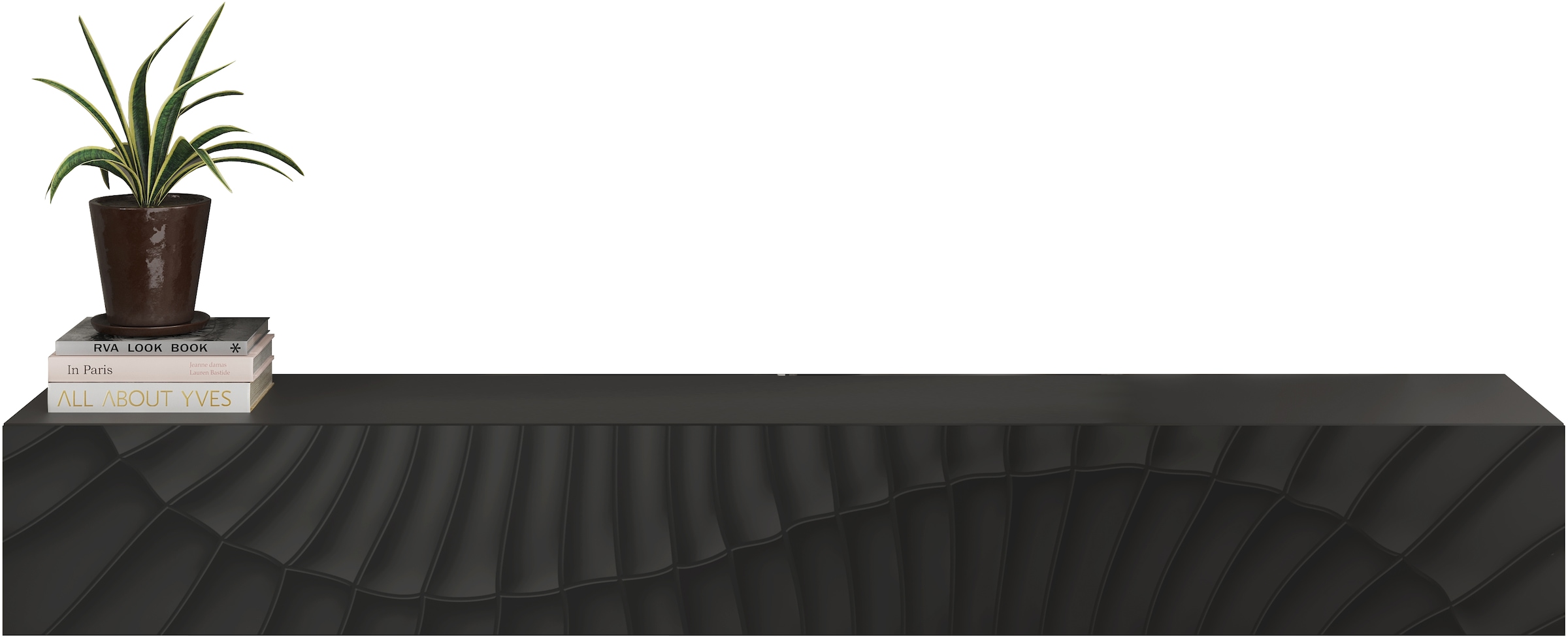INOSIGN Lowboard »Snake Breite 210 cm, modernes TV-Board hängend mit 1 Klappe,«, TV-Möbel, TV-Schrank, Front mit Siebdruck