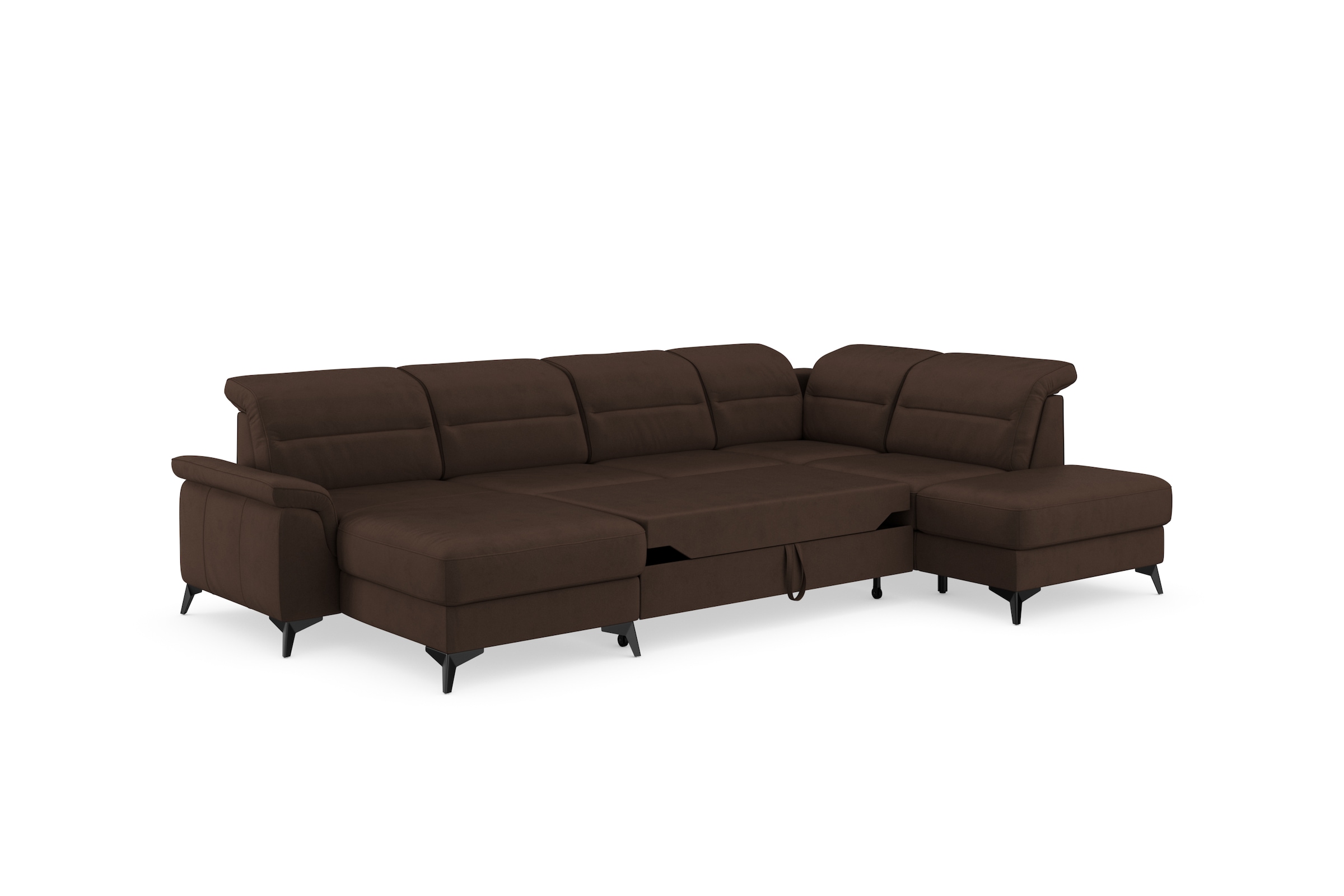 sit&more Wohnlandschaft »Sinatra U-Form«, optional mit Kopfteilverstellung und Armteilfunktion, Metallfüße