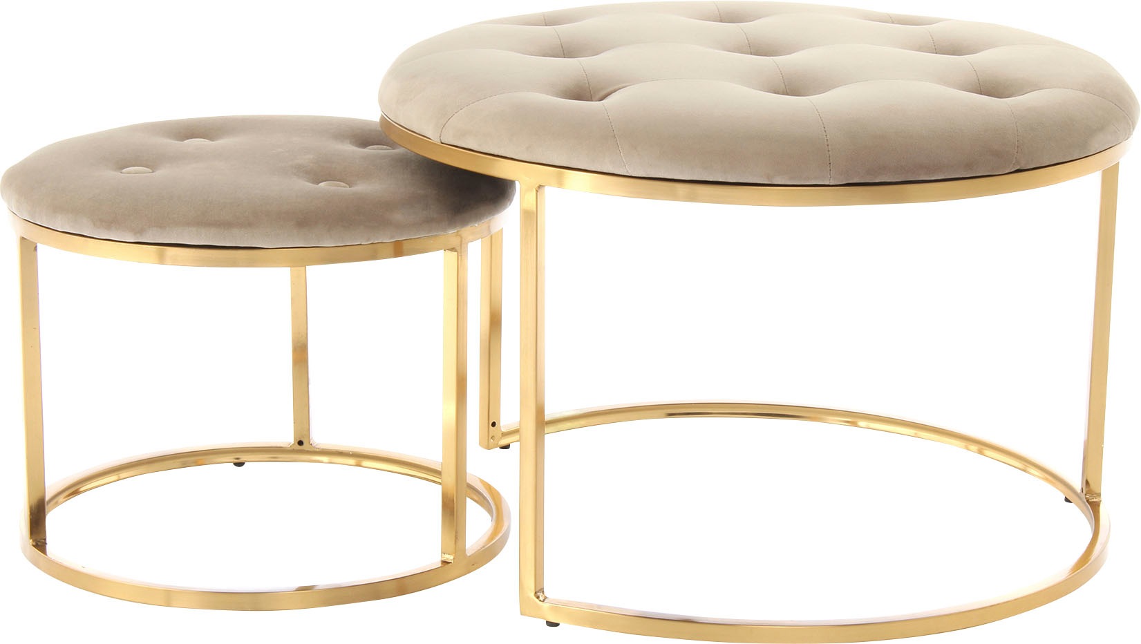 Kayoom Polstergarnitur »Hocker Becky 825 2er-Set, runde Form, angesagter Re günstig online kaufen