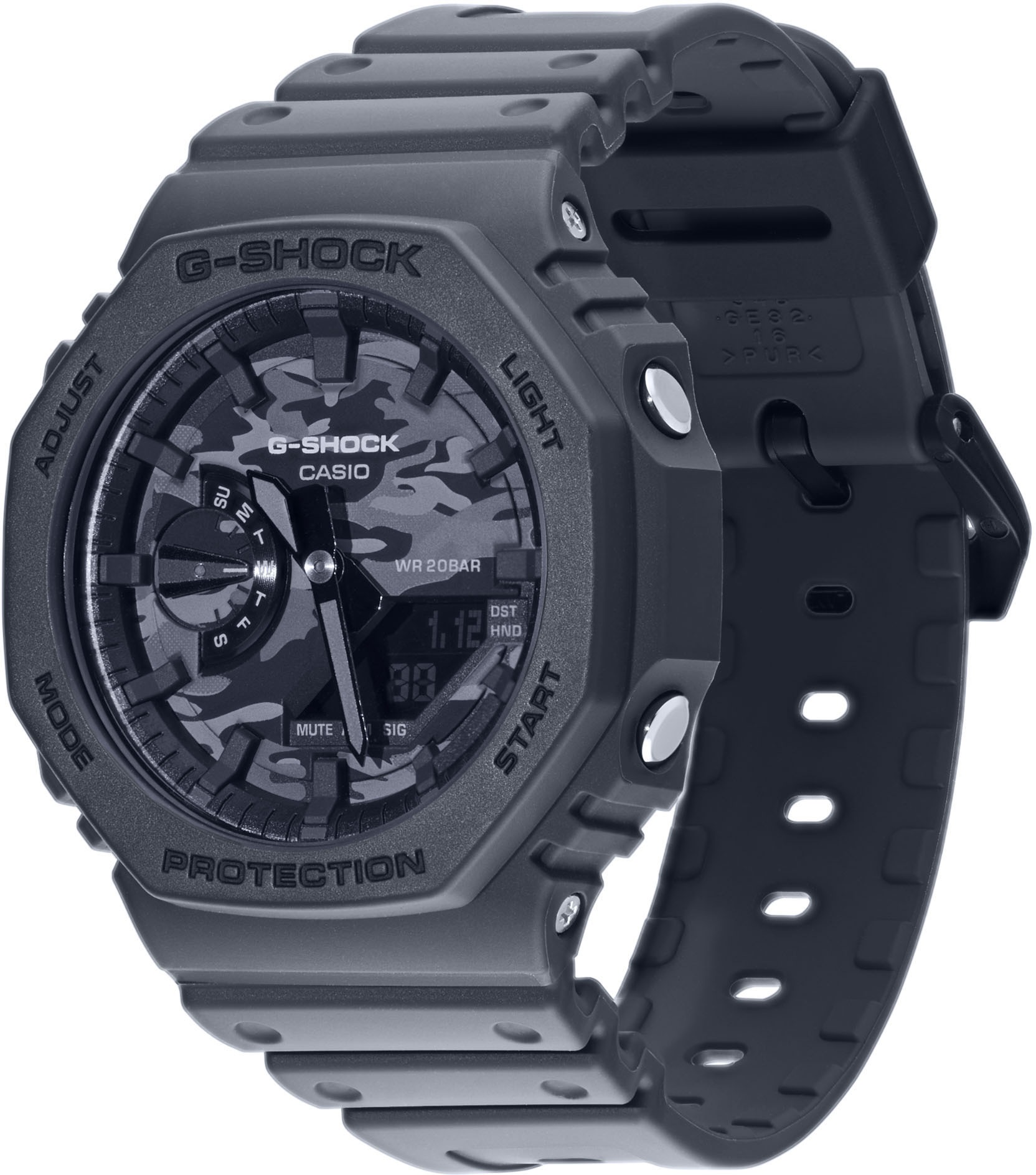 CASIO G-SHOCK Chronograph »GA-2100CA-8AER«, Quarzuhr, Armbanduhr, Herrenuhr, digital, bis 20 bar wasserdicht