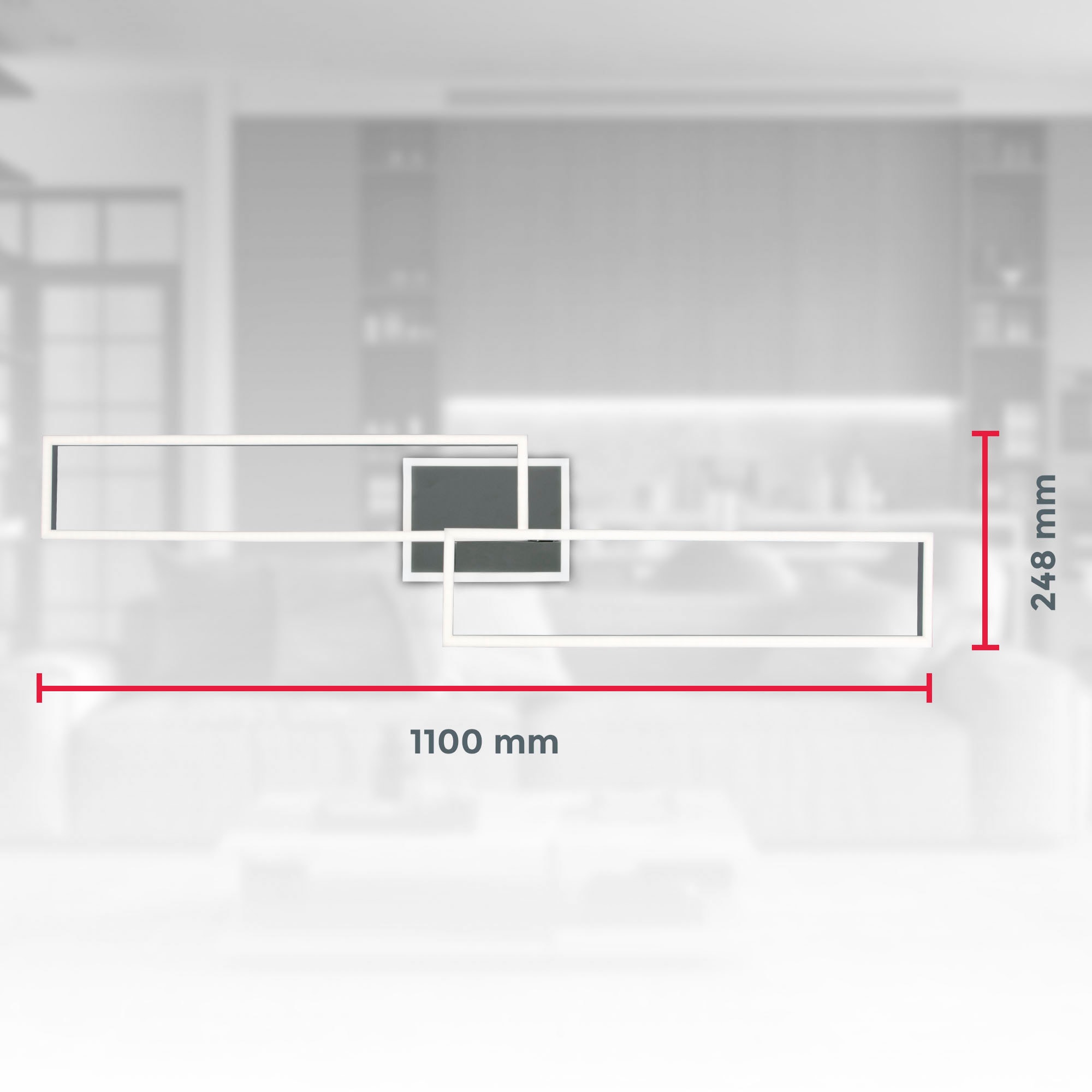 B.K.Licht LED Deckenleuchte inkl. Mittelbeleuchtung, mit Fernbedienung, inkl. LED-Platine 40 Watt, 5.200lm, 2.700 - 6.500K einstellbar/dimmbar. inkl. Nachtlichtfunktion