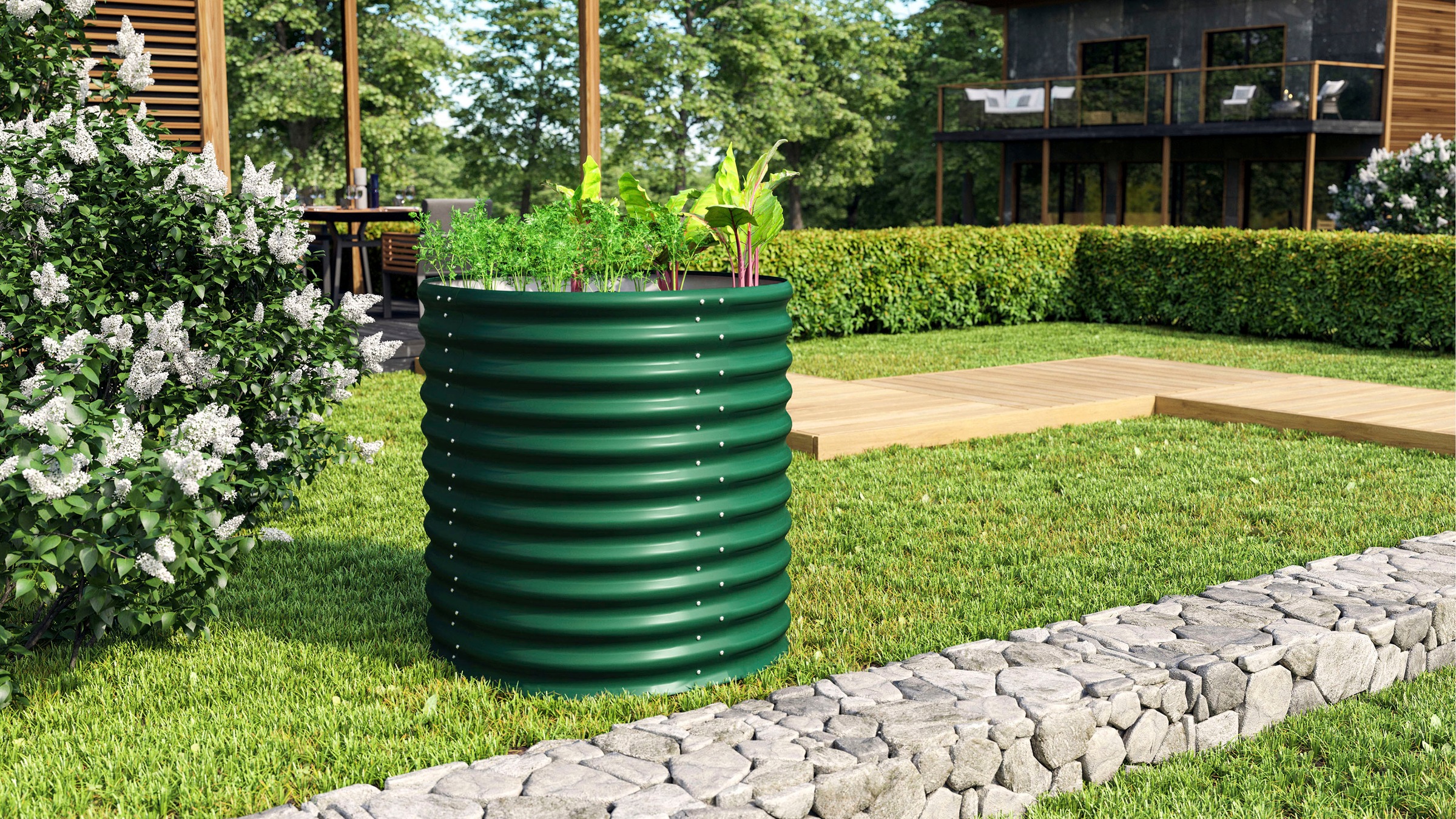 Vitavia Hochbeet »Terra Rund 858«, BxTxH: 82x82x86 cm, seegras