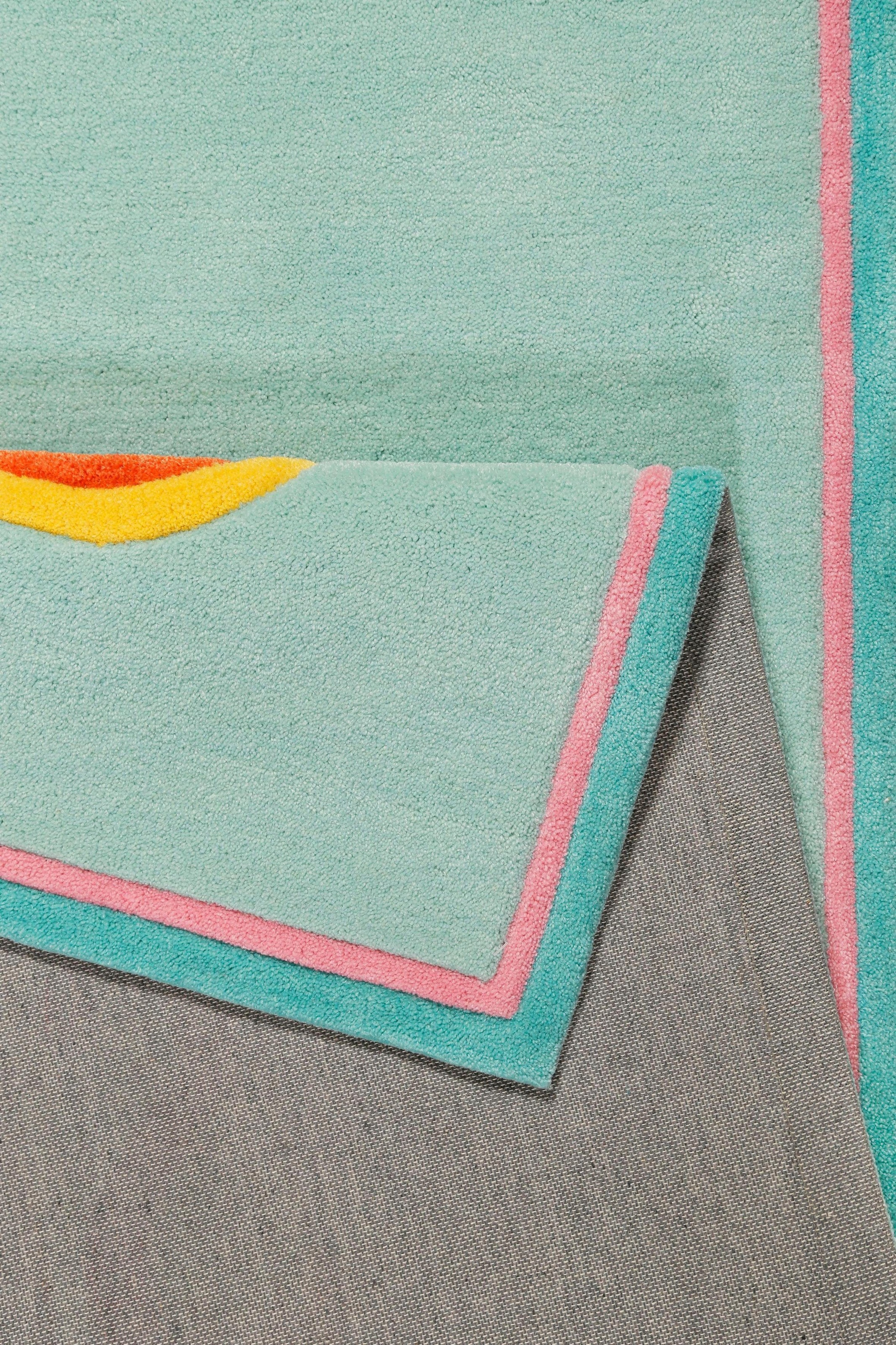 SMART KIDS Kinderteppich »Happy me!« rechteckig 9 mm Höhe Regenbogen Blume, Konturenschnitt