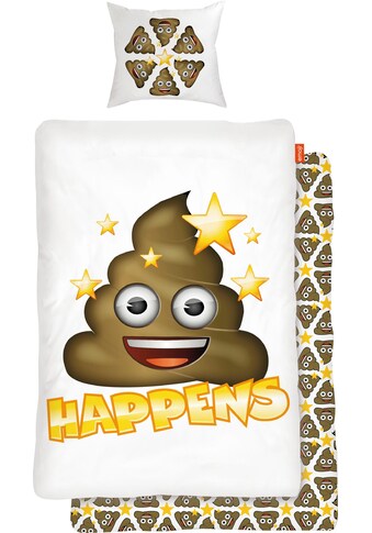 Kinderbettwäsche »Shit Happens«, mit Emoji kaufen