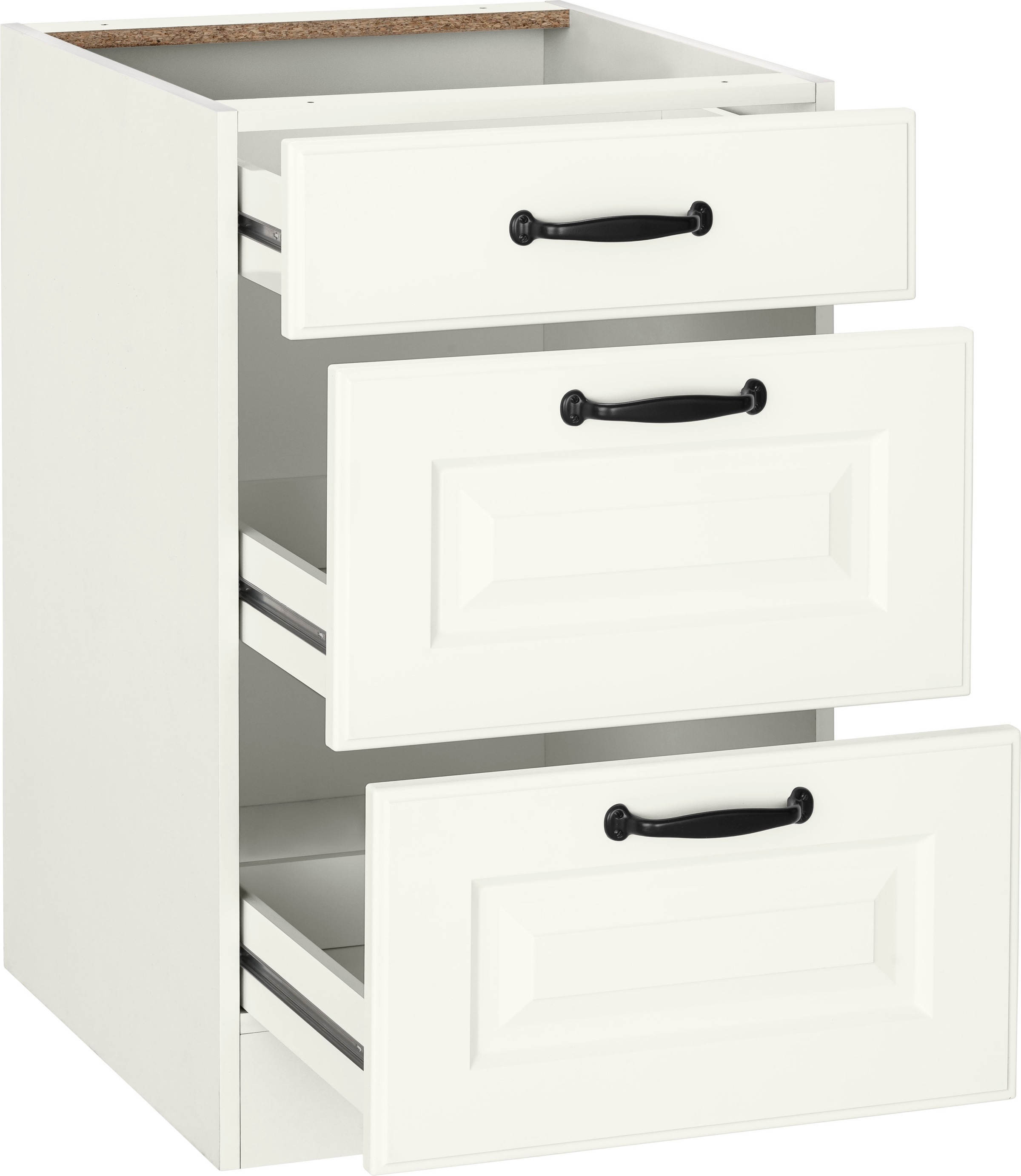 wiho Küchen Auszugsunterschrank »Erla«, 50 cm breit mit Kassettenfront, 2 großen Auszügen, ohne Arbeitsplatte