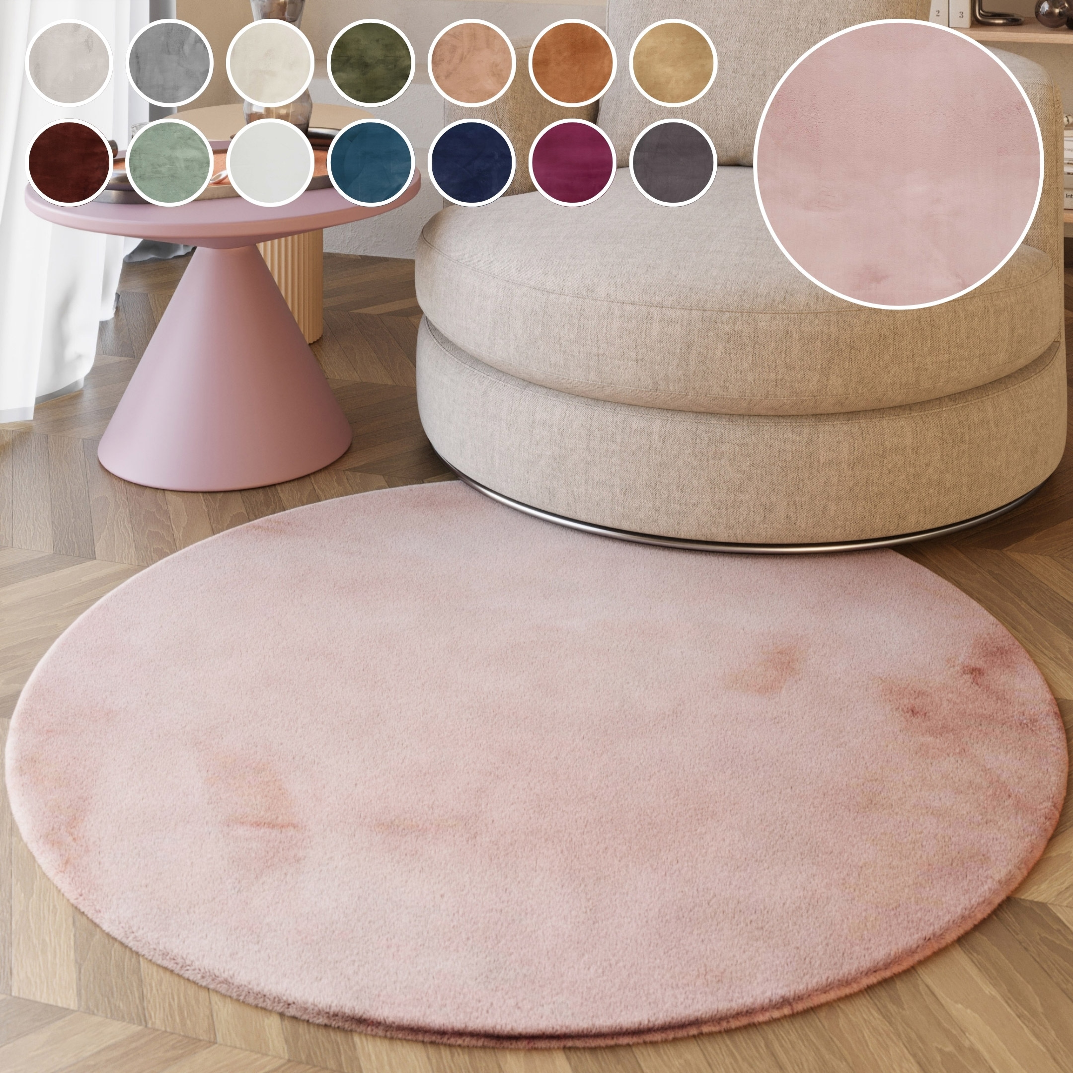 Esprit Hochflor-Teppich »Alice ESP-4377 Kunstfell«, rund, 25 mm Höhe, Kanin günstig online kaufen