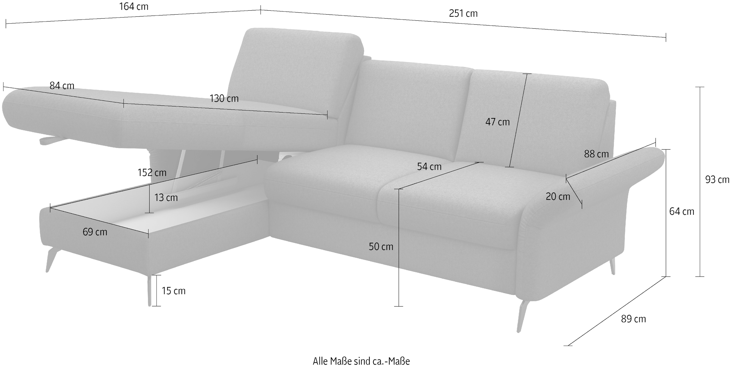 Home affaire Ecksofa »Rochelle«, optional: Armteilverstellung, klappbar, Bettkasen