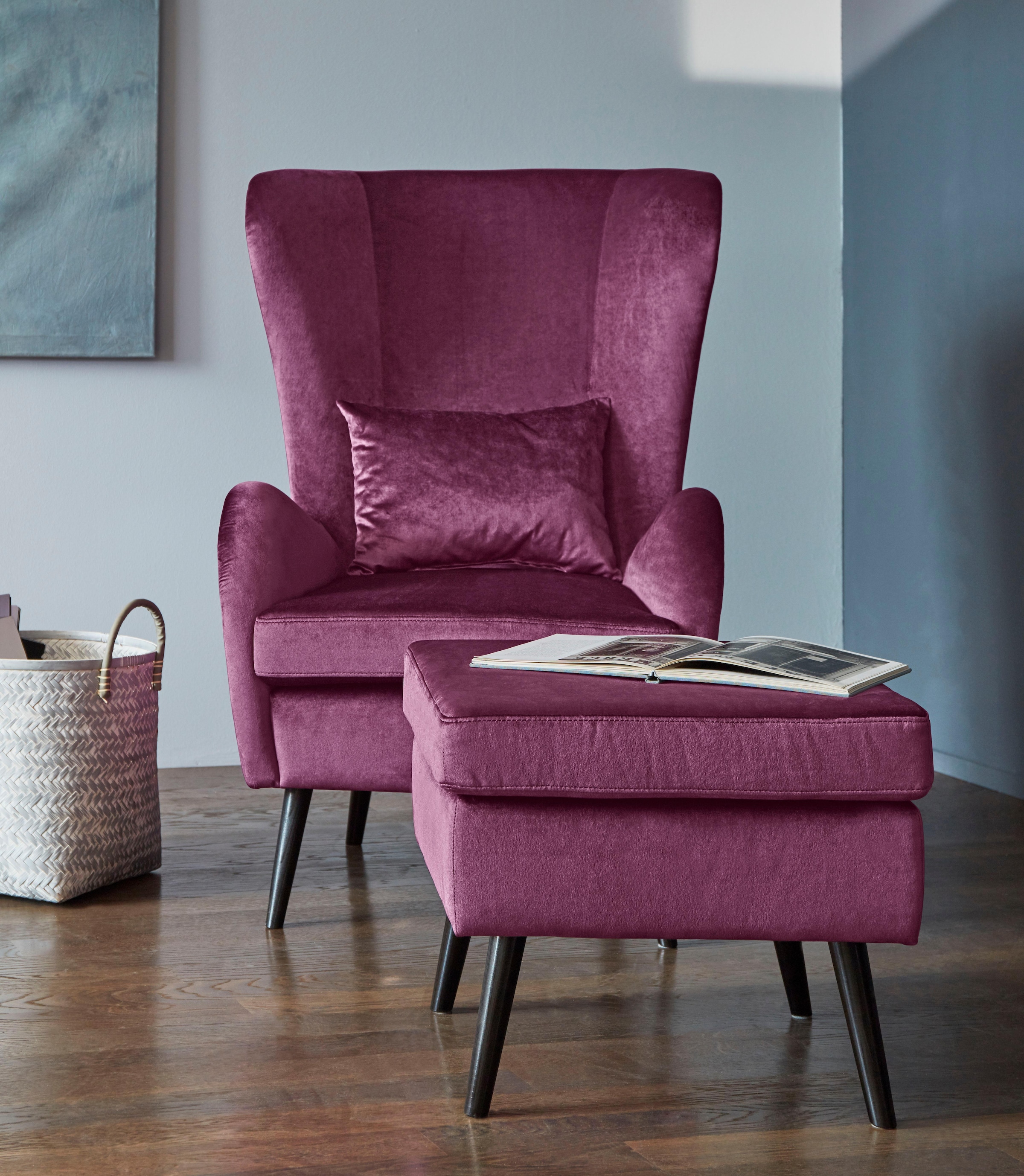 Home affaire Hocker »Salla«, Bezug auch in Luxus-Microfaser in Teddyfelloptik