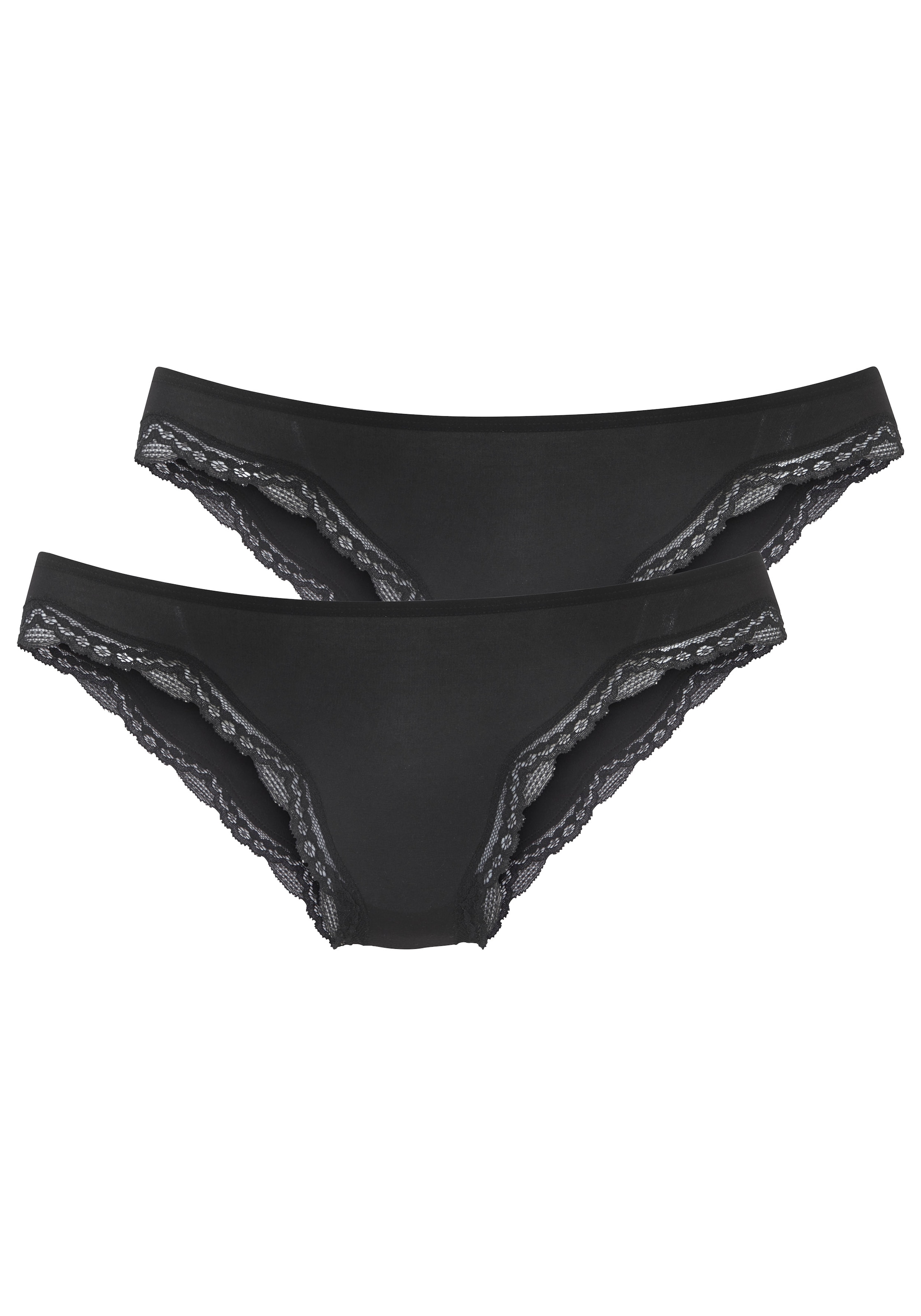 LASCANA Brasilslip 2er-Pack,  aus hochwertiger Modal-Qualität mit Spitze