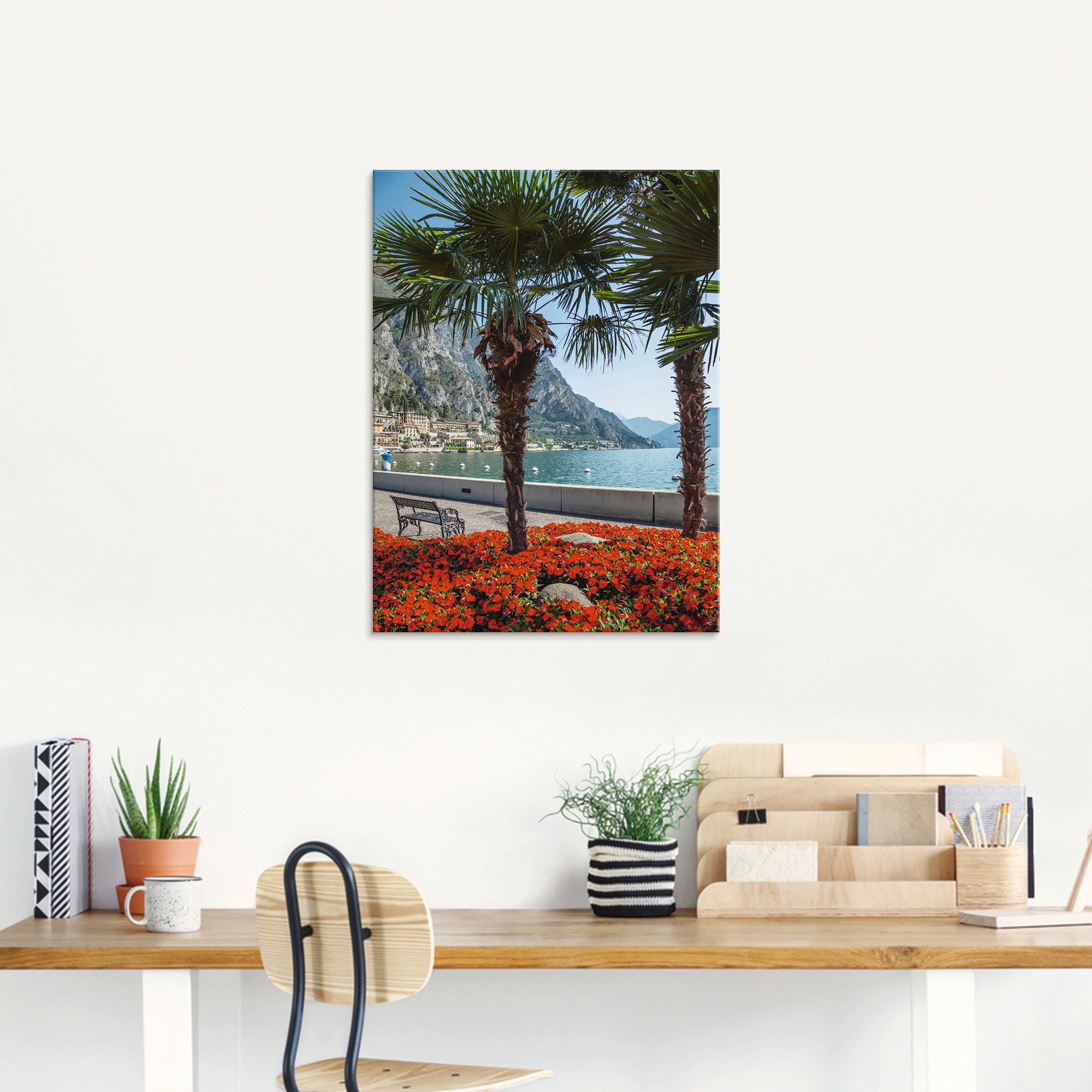 Artland Glasbild »Gardasee Limone sul«, Europa, (1 St.), in verschiedenen Größen