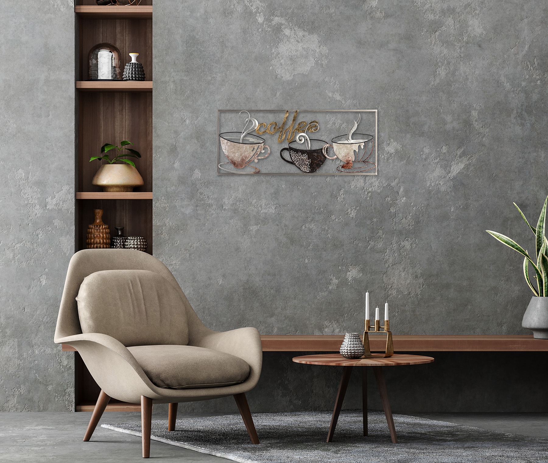 Bönninghoff Metallbild »KAFFEE 25x61 cm – Deko modern«