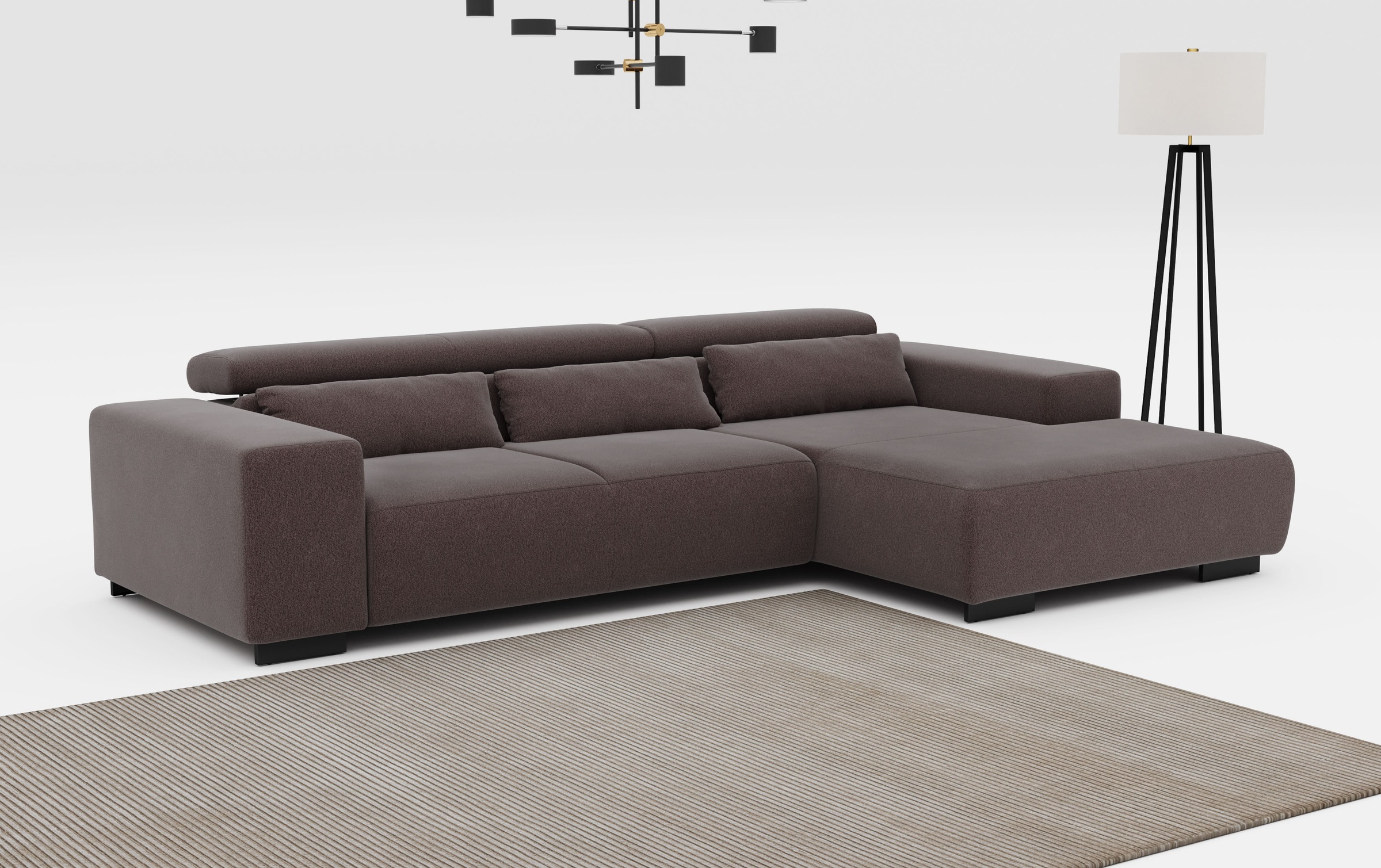 COTTA Ecksofa "Side L-Form, mit Kopfteilverstellung & 3 Nierenkissen", opti günstig online kaufen