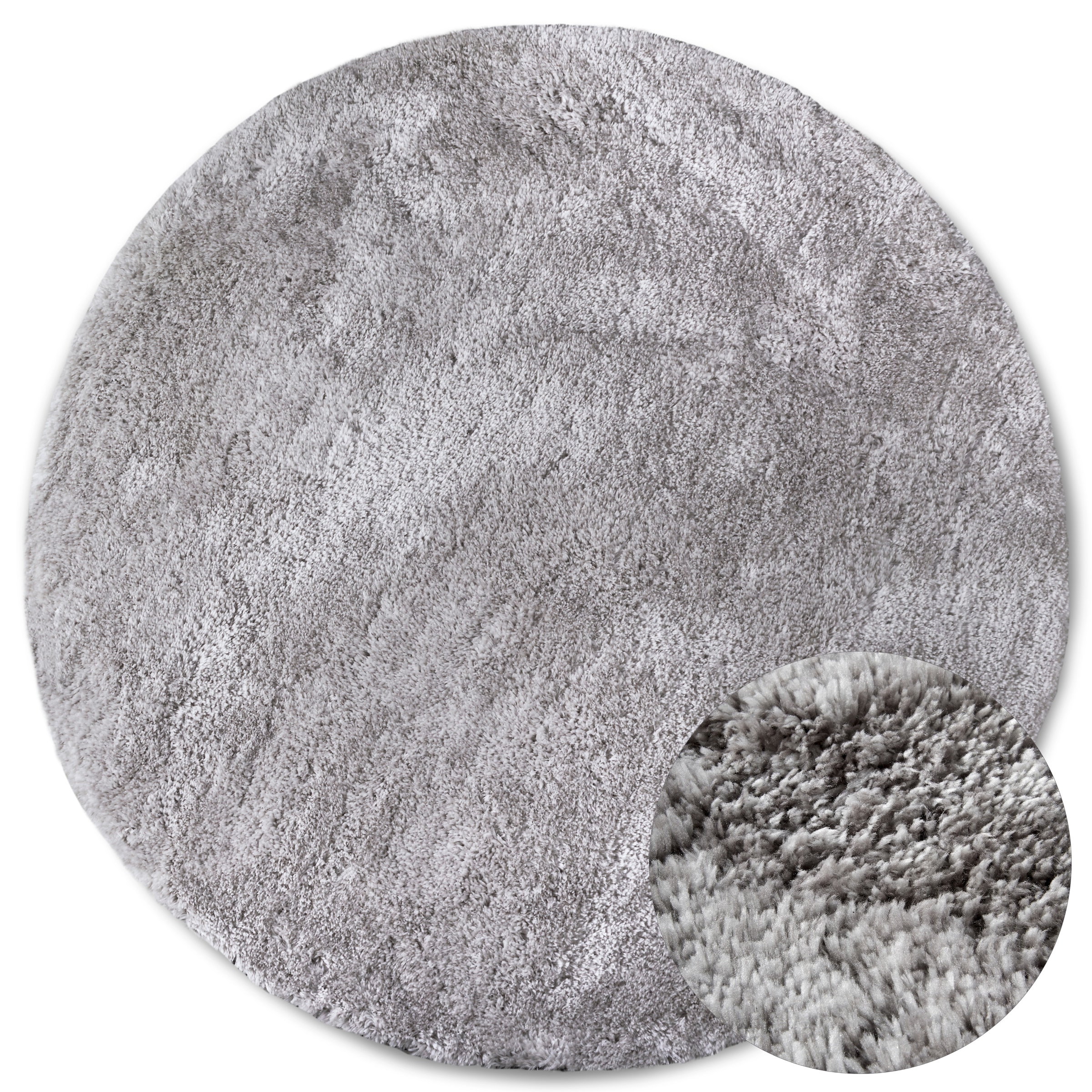 HANSE Home Hochflor-Teppich »Olaf«, rund, 38 mm Höhe, Langflor, Shaggy, einfarbig, flauschig, weich, glänzend, modern, uni