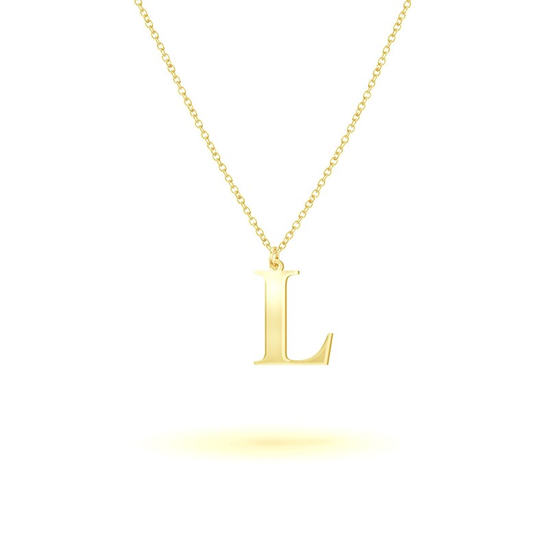 BEKA&BELL Kette mit Anhänger »925-Sterling Silber vergoldet Glänzend 45cm« gelb 45cm Wunderschönes Collier mit Buchstabenanhänger