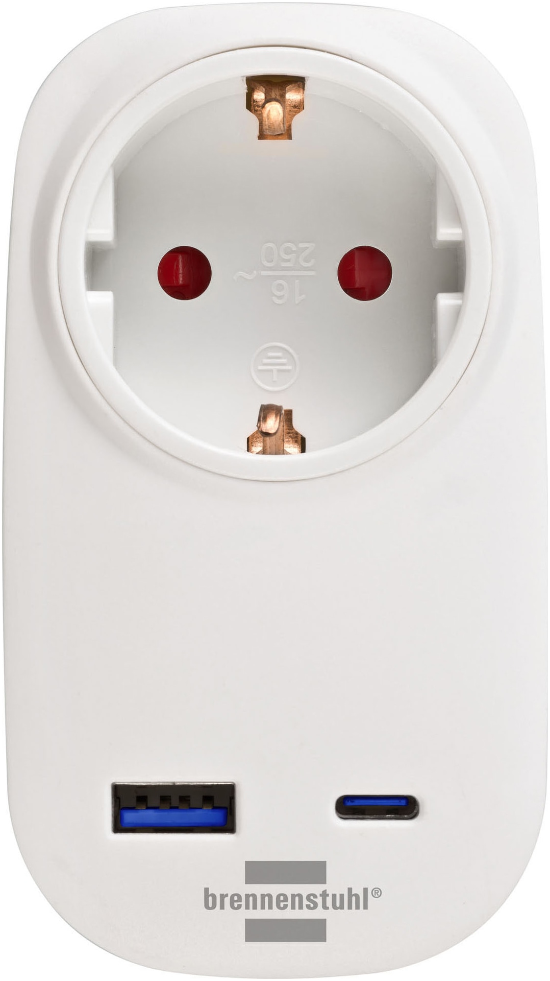 Brennenstuhl Adapter »Steckdosenadapter + USB-Charger PD 1xUSB A,1xPD 20W« Typ F (Schuko) zu Typ F (Schuko)