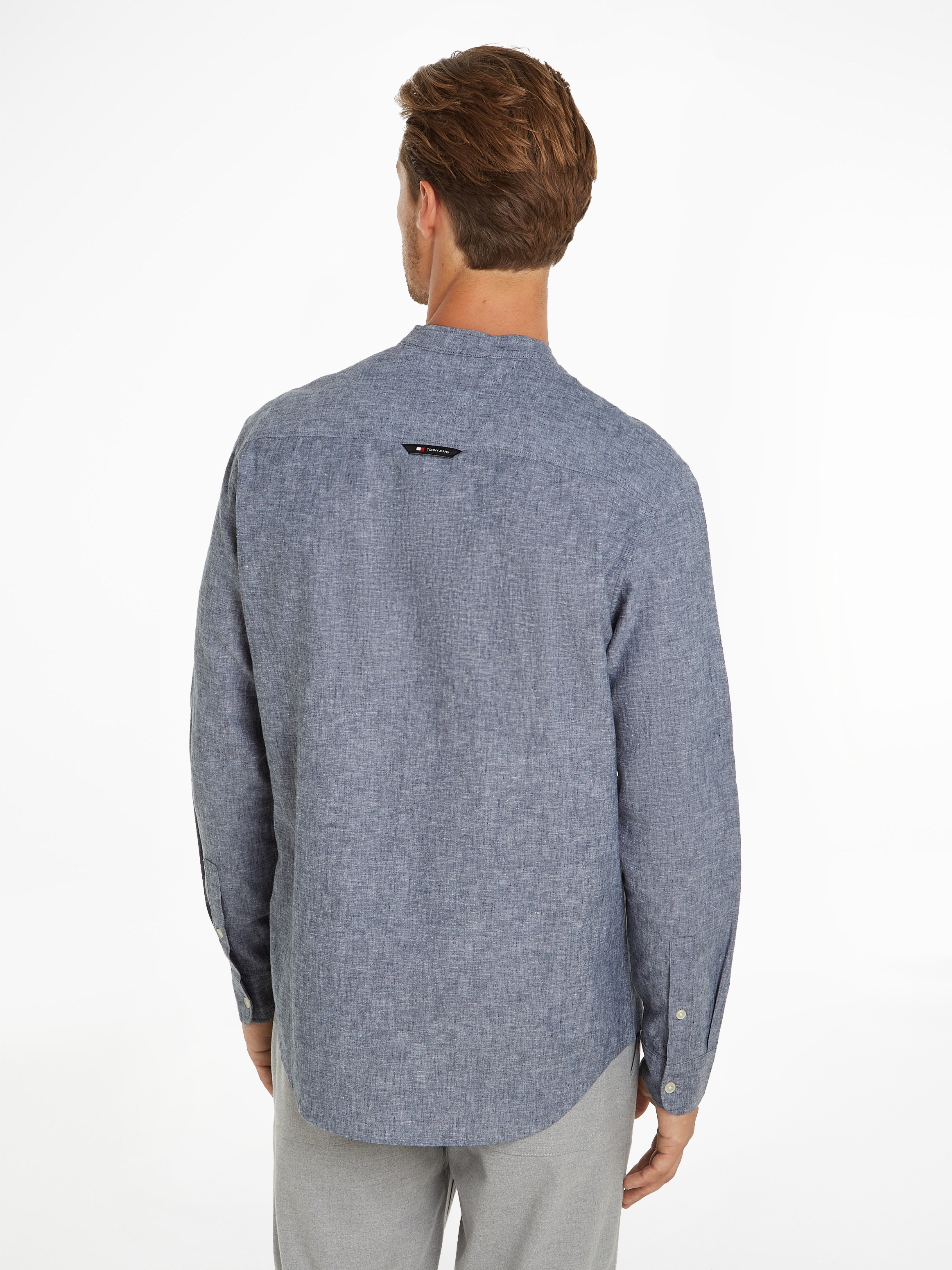 Tommy Jeans Langarmhemd »TJM REG MAO LINEN BLEND SHIRT«, in melierter Optik
