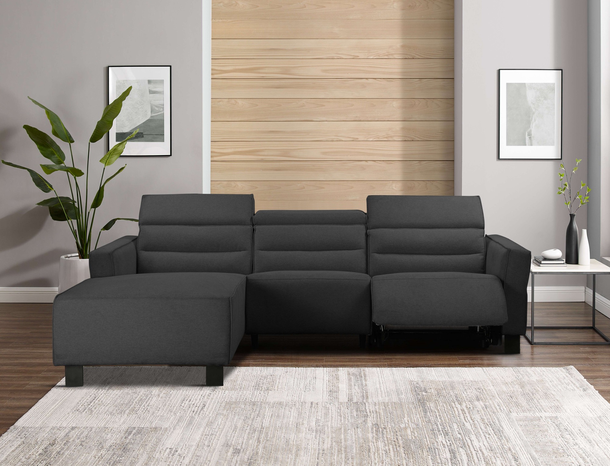Places of Style Ecksofa »Carpari, L-Form, 263 cm, manuelle o. elektrische Relaxfunktion,«, USB A/C und Kopfteilverstellung
