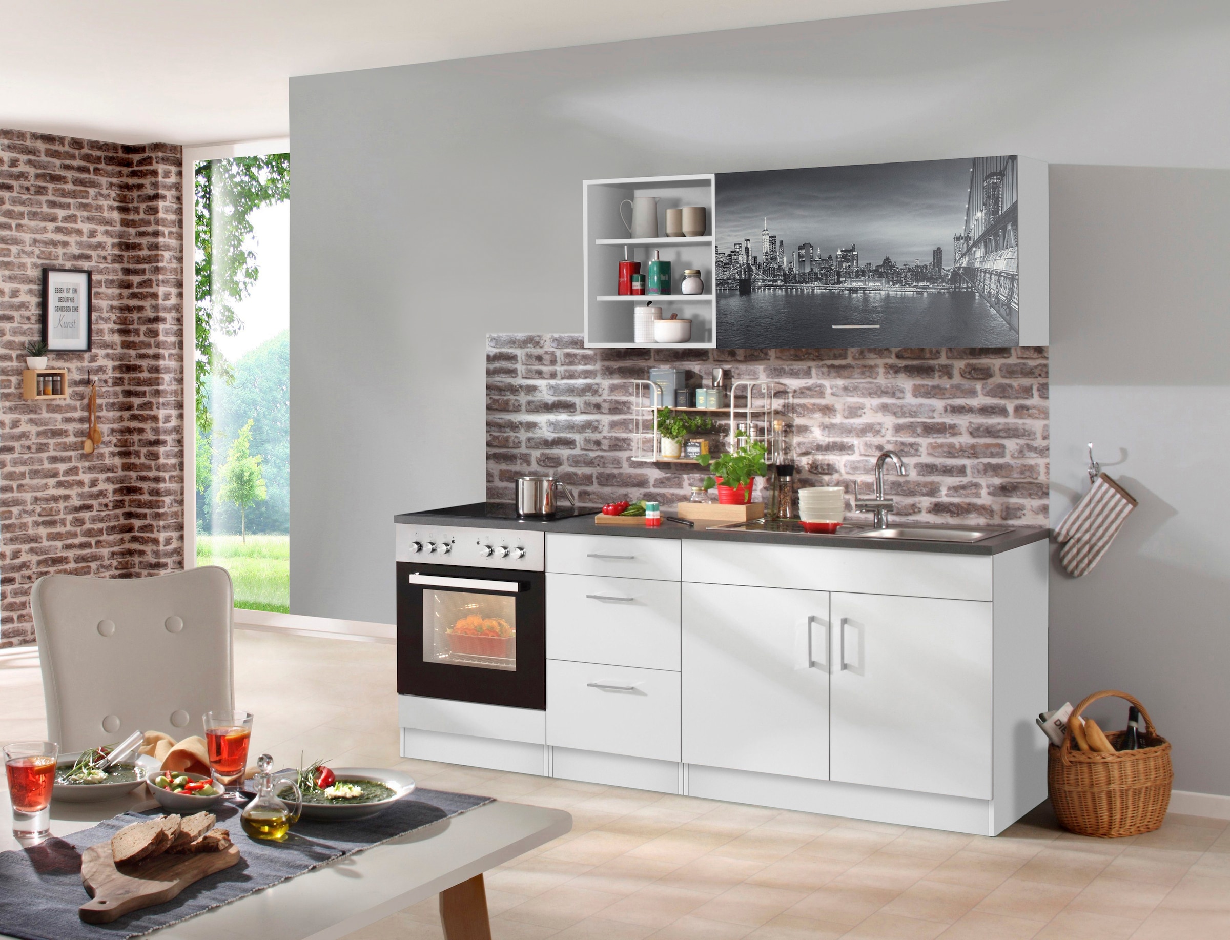 KOCHSTATION Küchenzeile »KS-Paris – Küchen mit einzigartigen Fotomotiven au günstig online kaufen