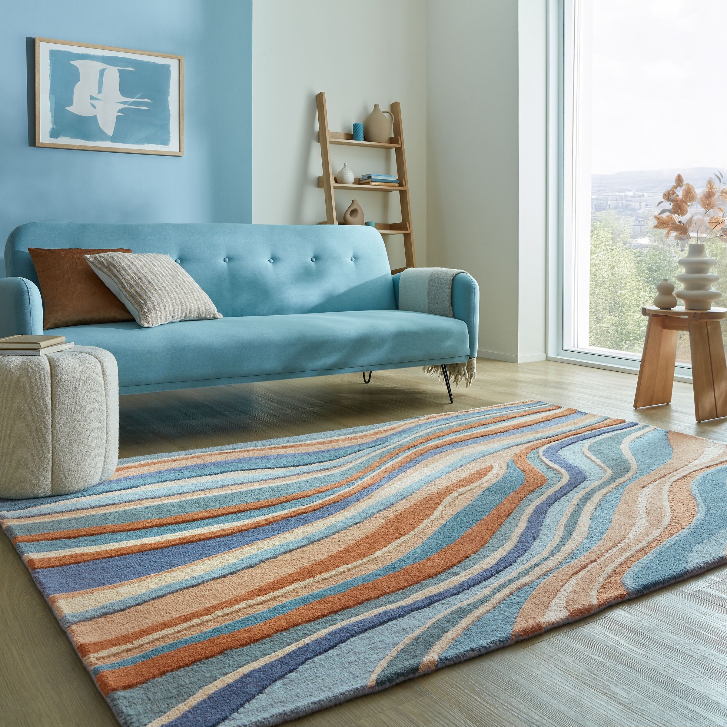 FLAIR RUGS Wollteppich »Abstract Flow handgetuftet« rechteckig 10 mm Höhe W günstig online kaufen