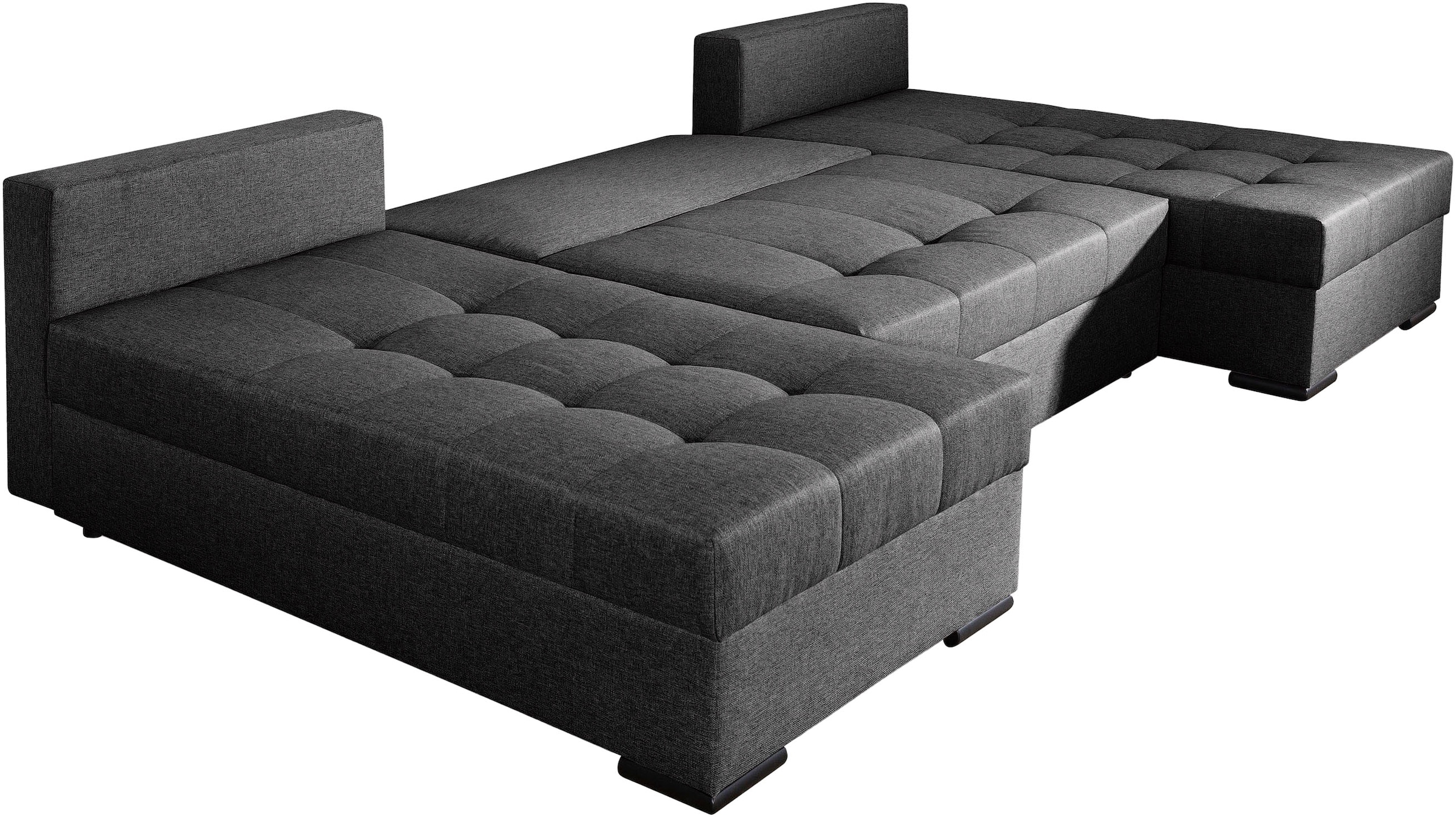 COLLECTION AB Wohnlandschaft »Josy, U-Form, Schlafsofa mit Bettkasten«, (Cord-/Mix), flexible Recamiere, Breite: 269cm, inklusive Rückenkissen