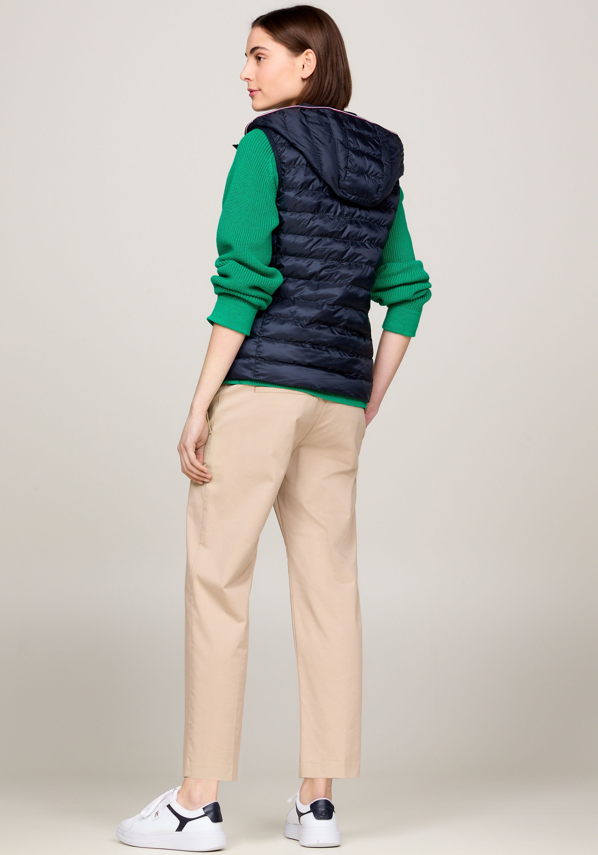 Tommy Hilfiger Steppweste »LW PADDED GLOBAL STRIPE VEST«, (Global Serie TH WOMEN), Reißverschlusstaschen