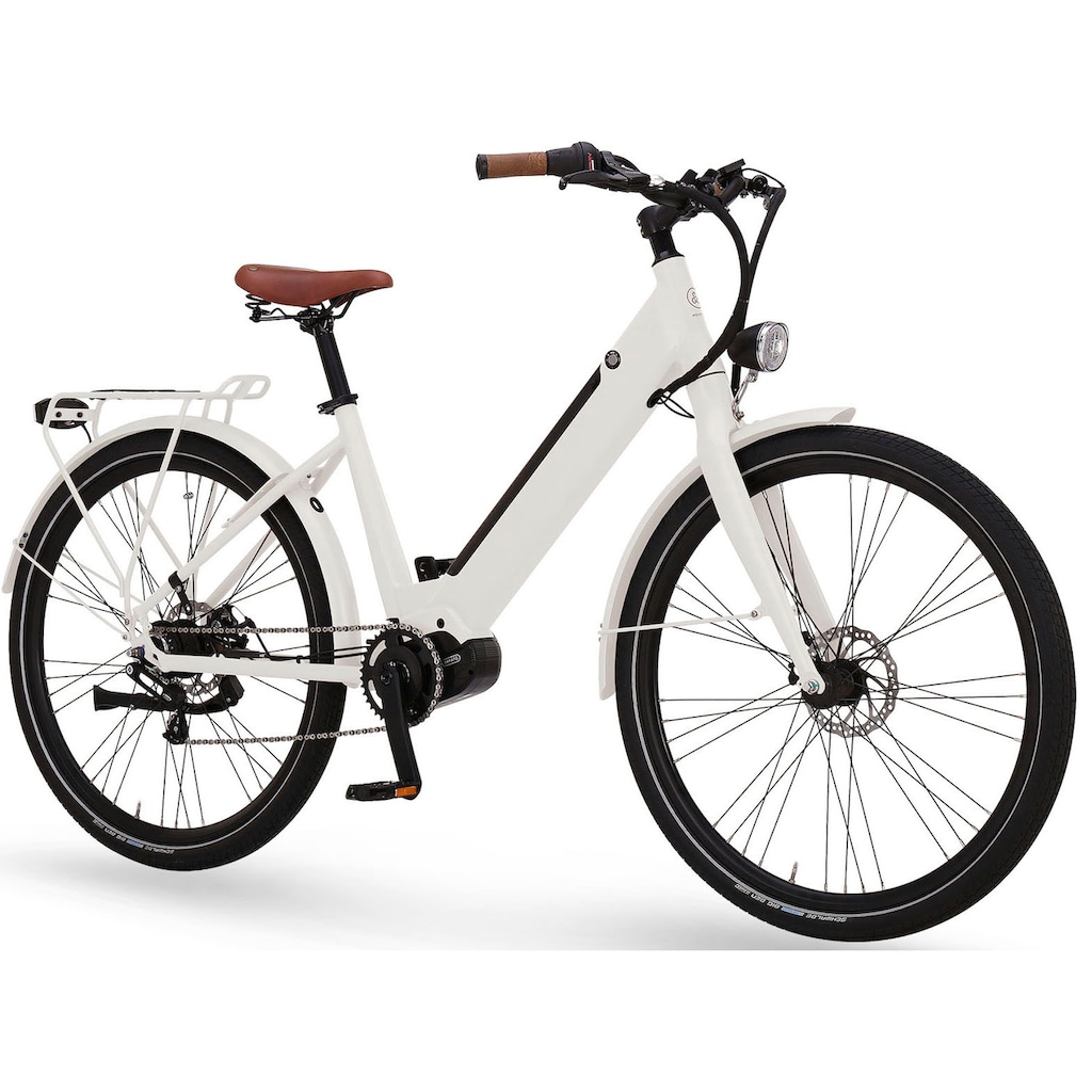 eGO Movement E-Bike »City 25 Julia Wave 45 cm Weiß 28"«, Enviolo, Mittelmotor 250 W