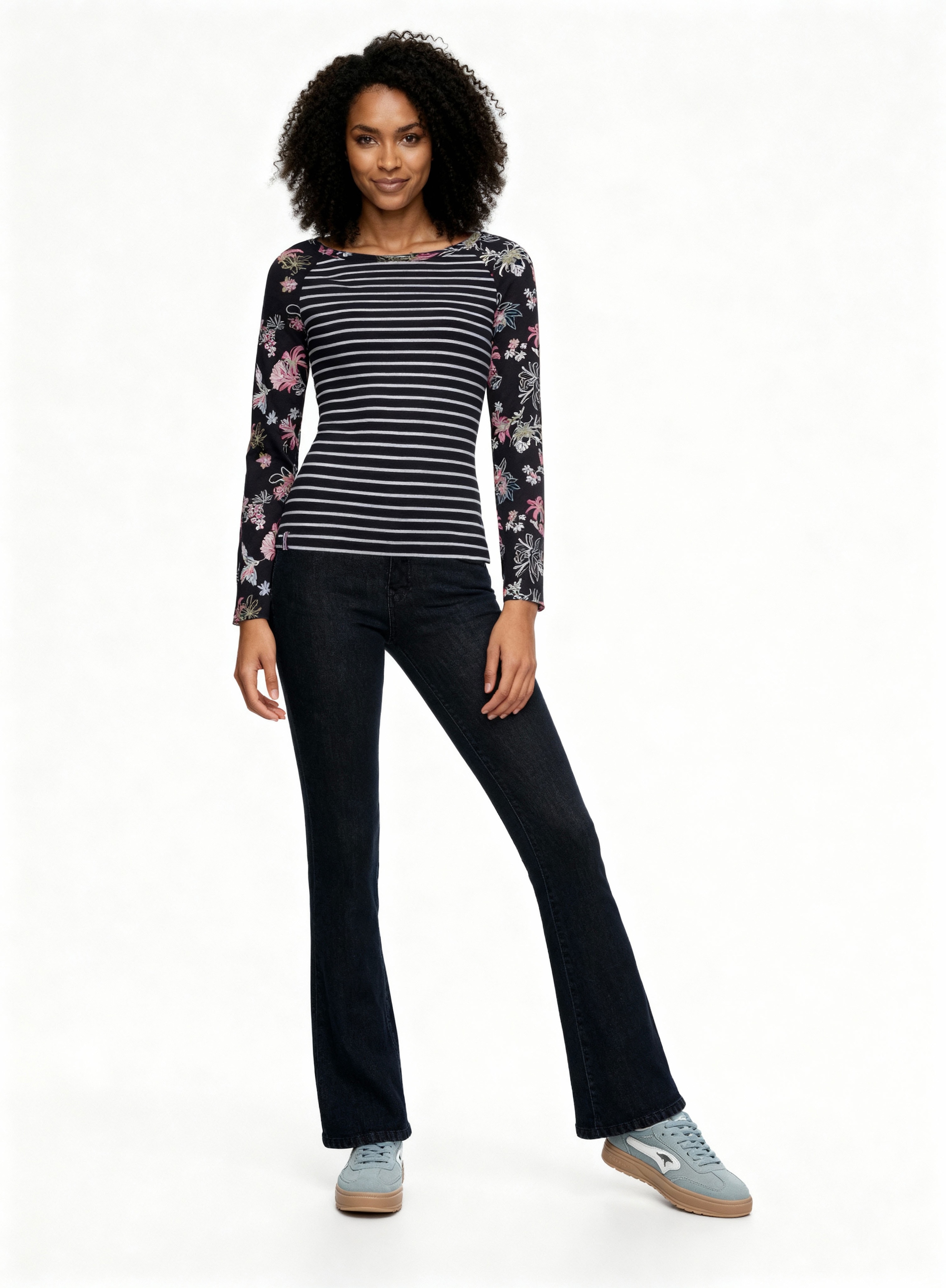 KangaROOS Langarmshirt Langarm,  sehr figurbetont,  aus Baumwolle