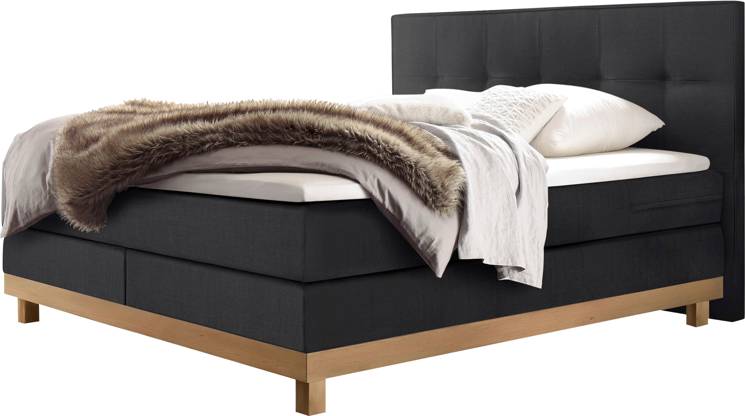 HASENA Boxspringbett »Bella«, inkl. Topper, Massivholzrahmen aus Eiche