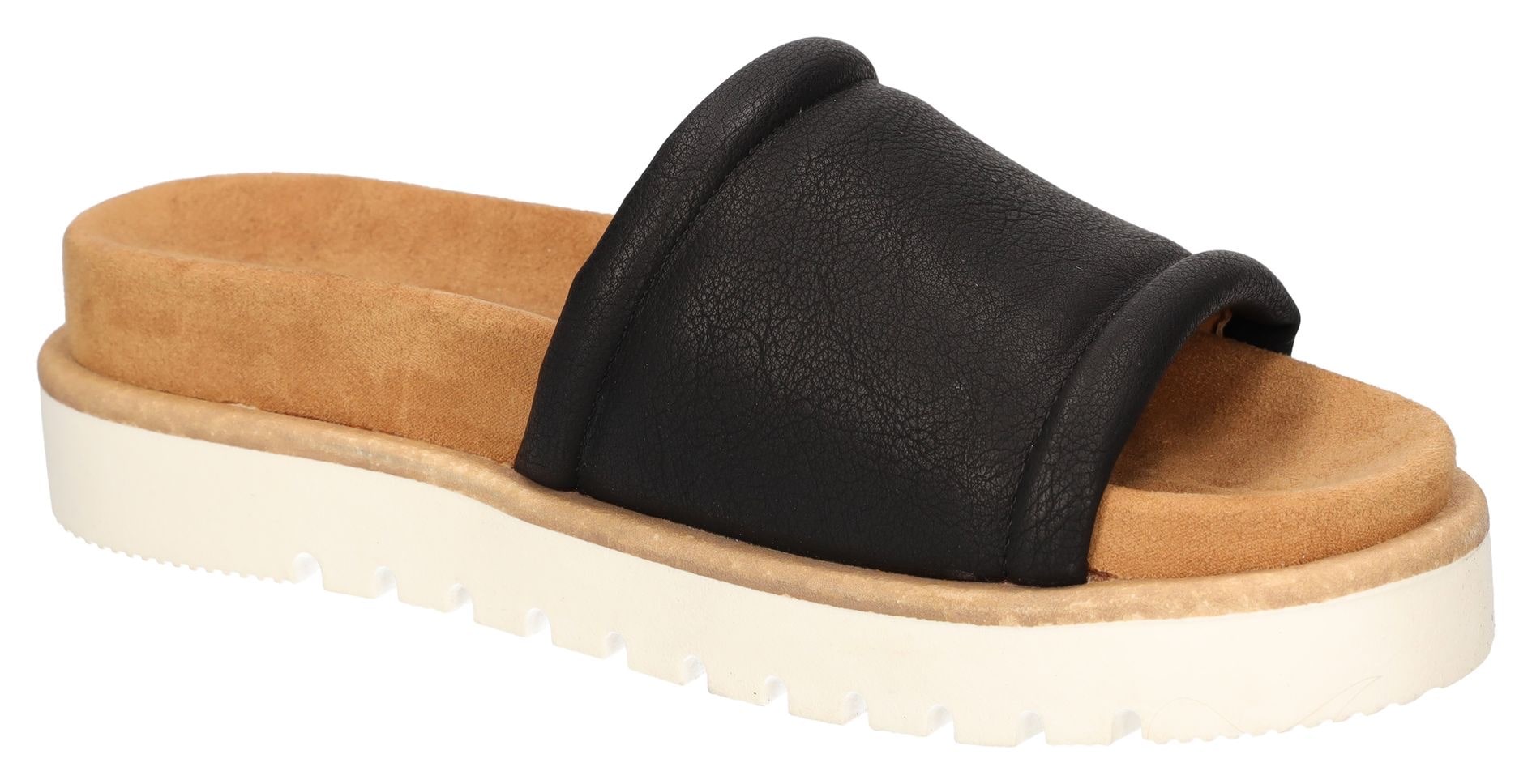 Mustang Shoes Pantolette  ,Plateausandale,Pool Slides,Sommerschuh mit Softfußbett, bequeme Form