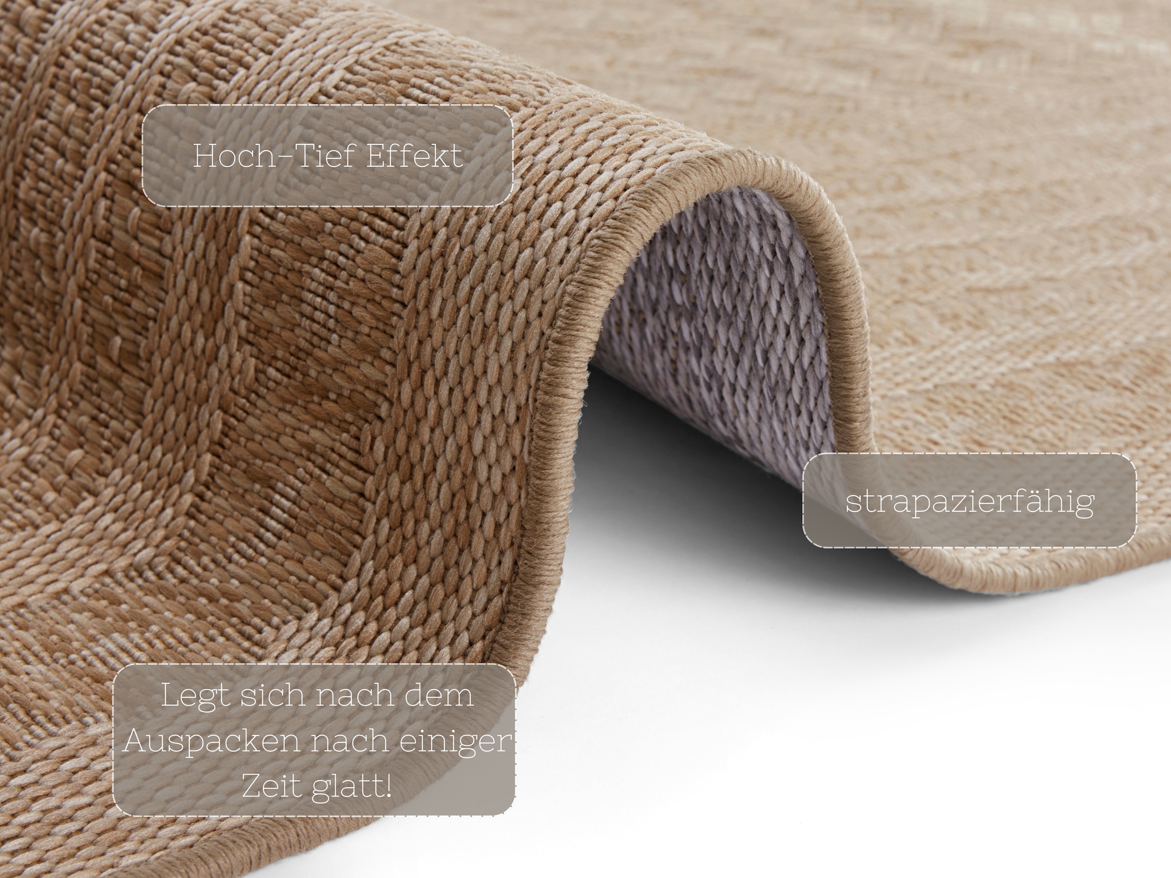 HANSE Home Teppich »Limonero«, rechteckig, 6 mm Höhe, In-& Outdoor, Flachgewebe, Sisal Optik, Skandi, Garten, Wohnzimmer