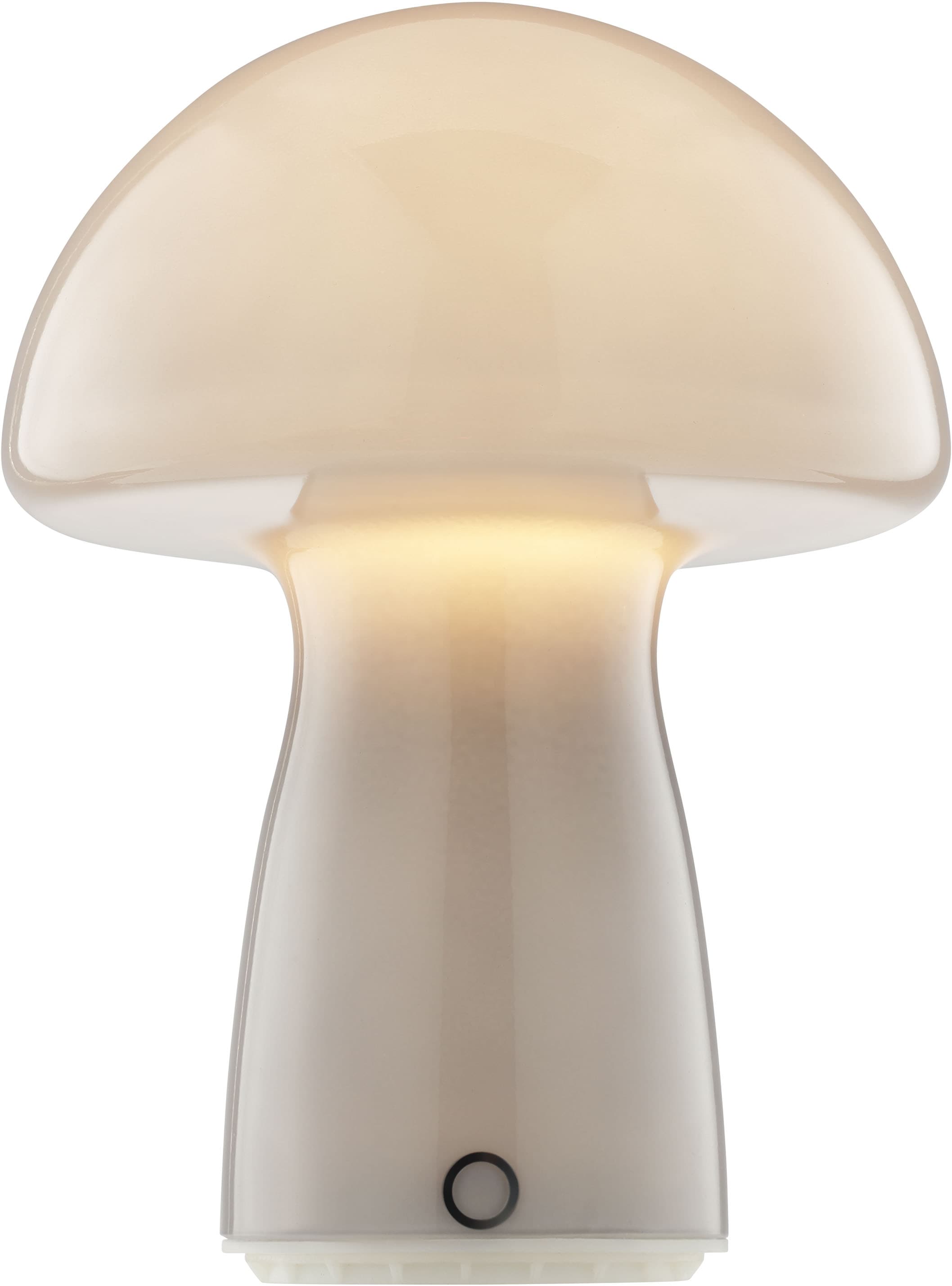 Brilliant LED Tischleuchte »Erik« LED-Modul 1 Stk. Warmweiß Pilzleuchte aus Glas mit Akku, 250 lm, 2700 K, H 22 cm, dimmbar, grau