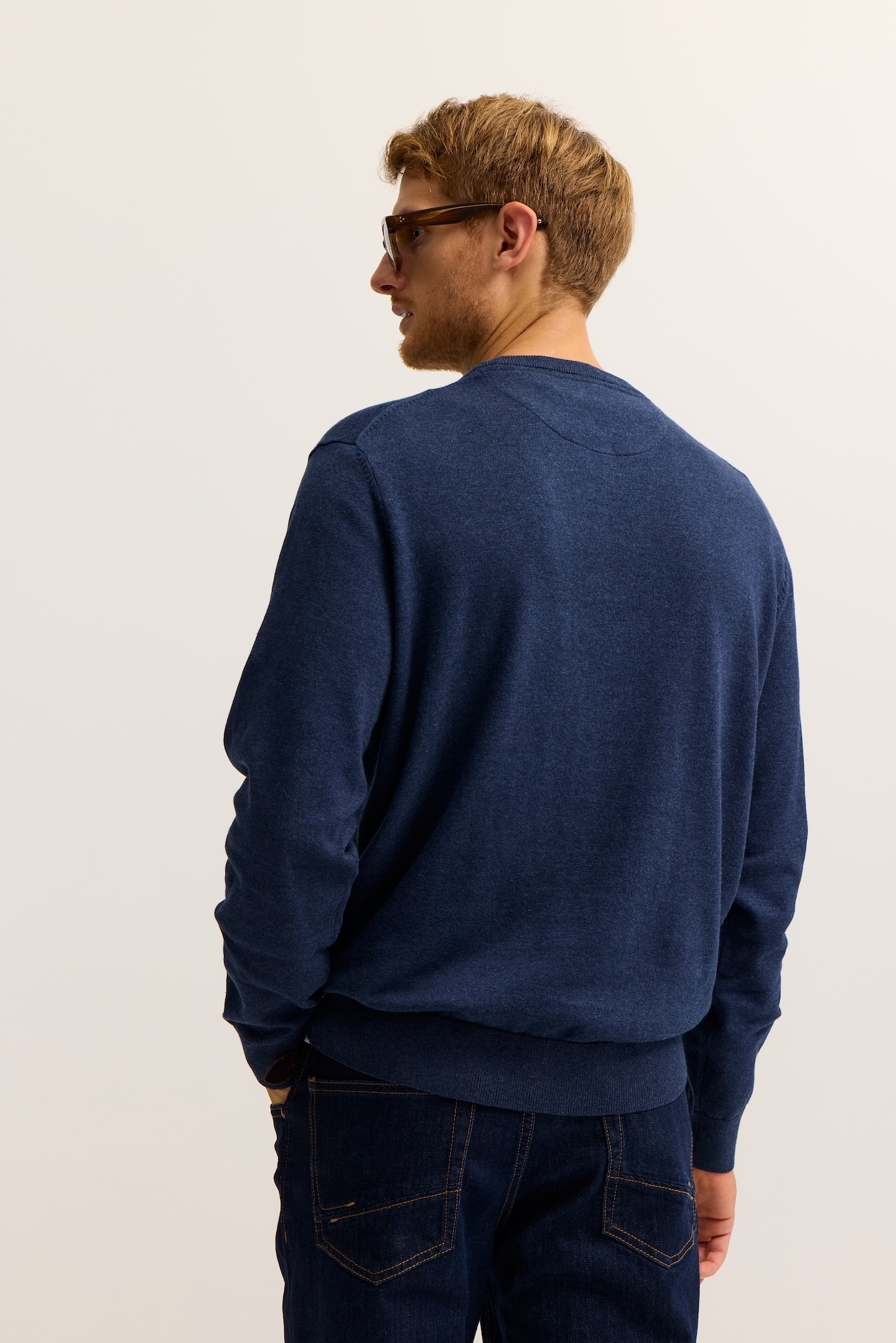 bugatti Rundhalspullover »Regular Fit« Basic Essential aus reiner Baumwolle