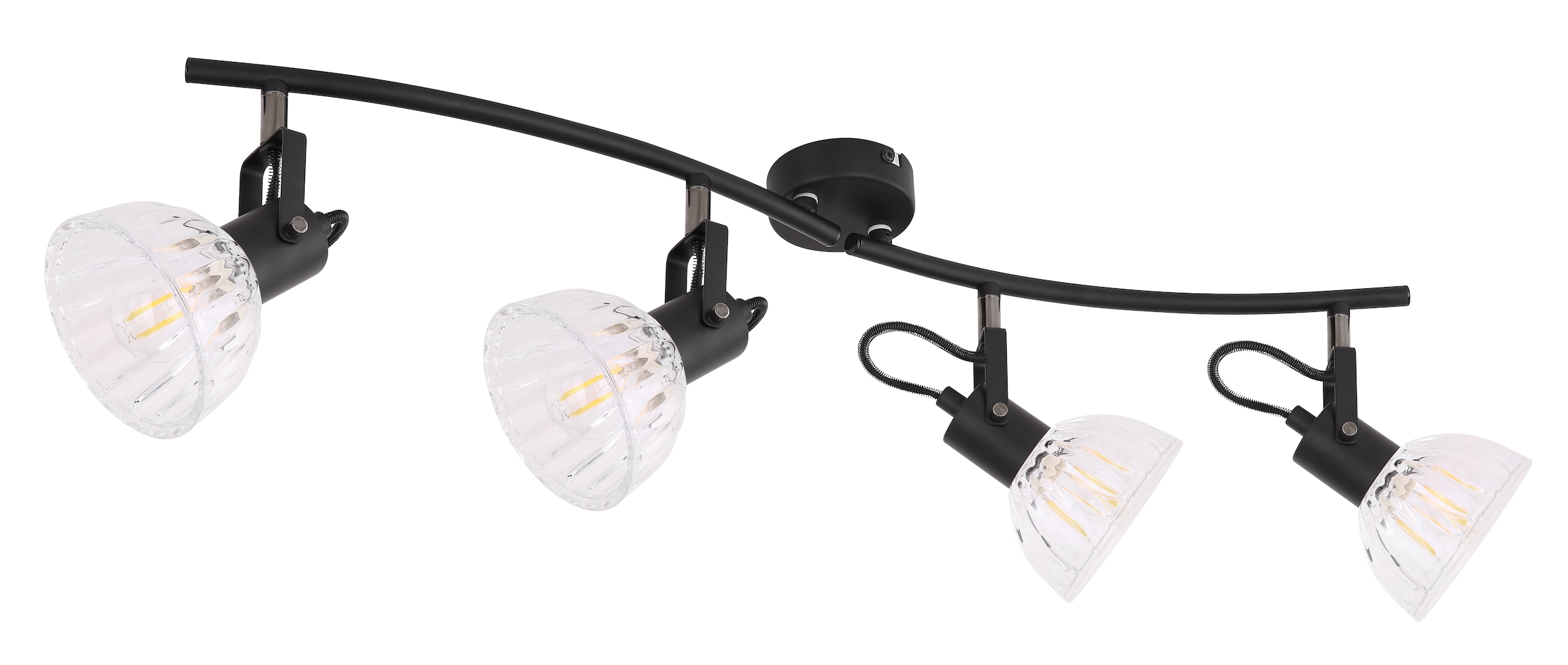 GLOBO LIGHTING Deckenspot »VERNOLE« E14 1 Stk. Schwarzer Strahler mit klarem Glas, beweglich, E14 4x40W