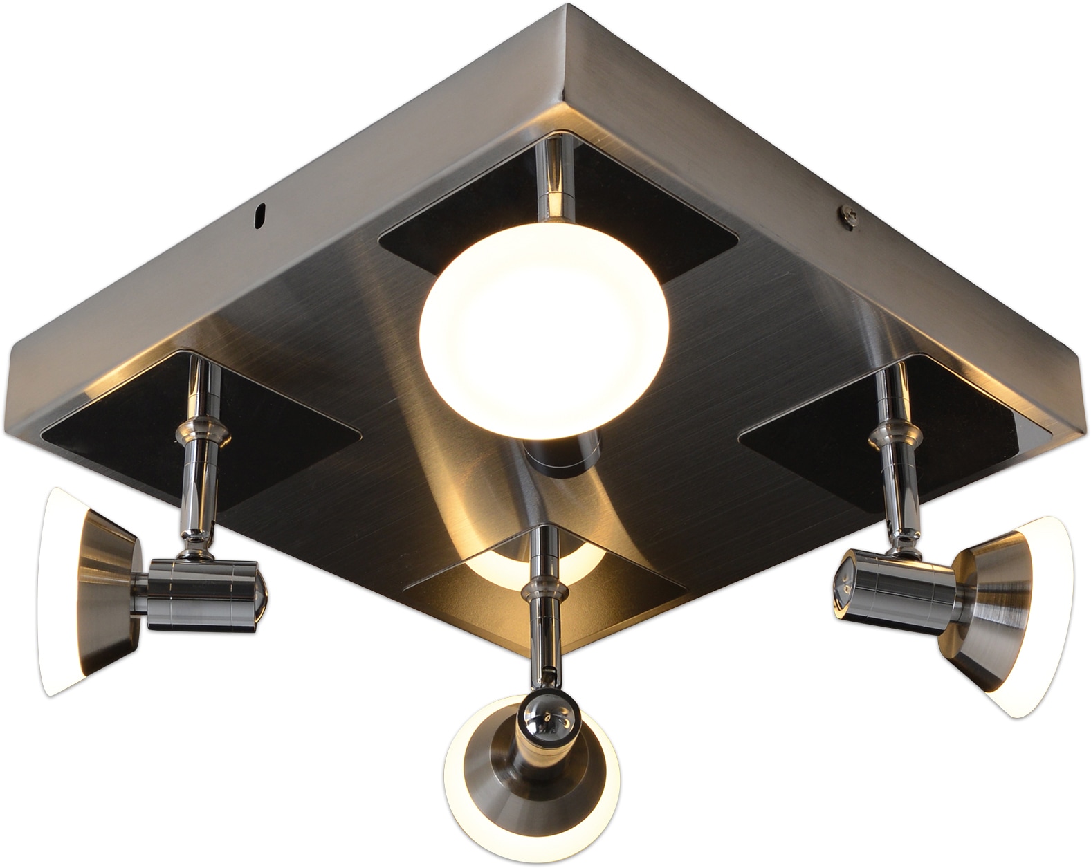 näve LED Deckenleuchte »Jericho« LED-Board 1 Stk. Warmweiß incl. Leuchtmittel 4x LED 20W, Metall/Glas, chrom